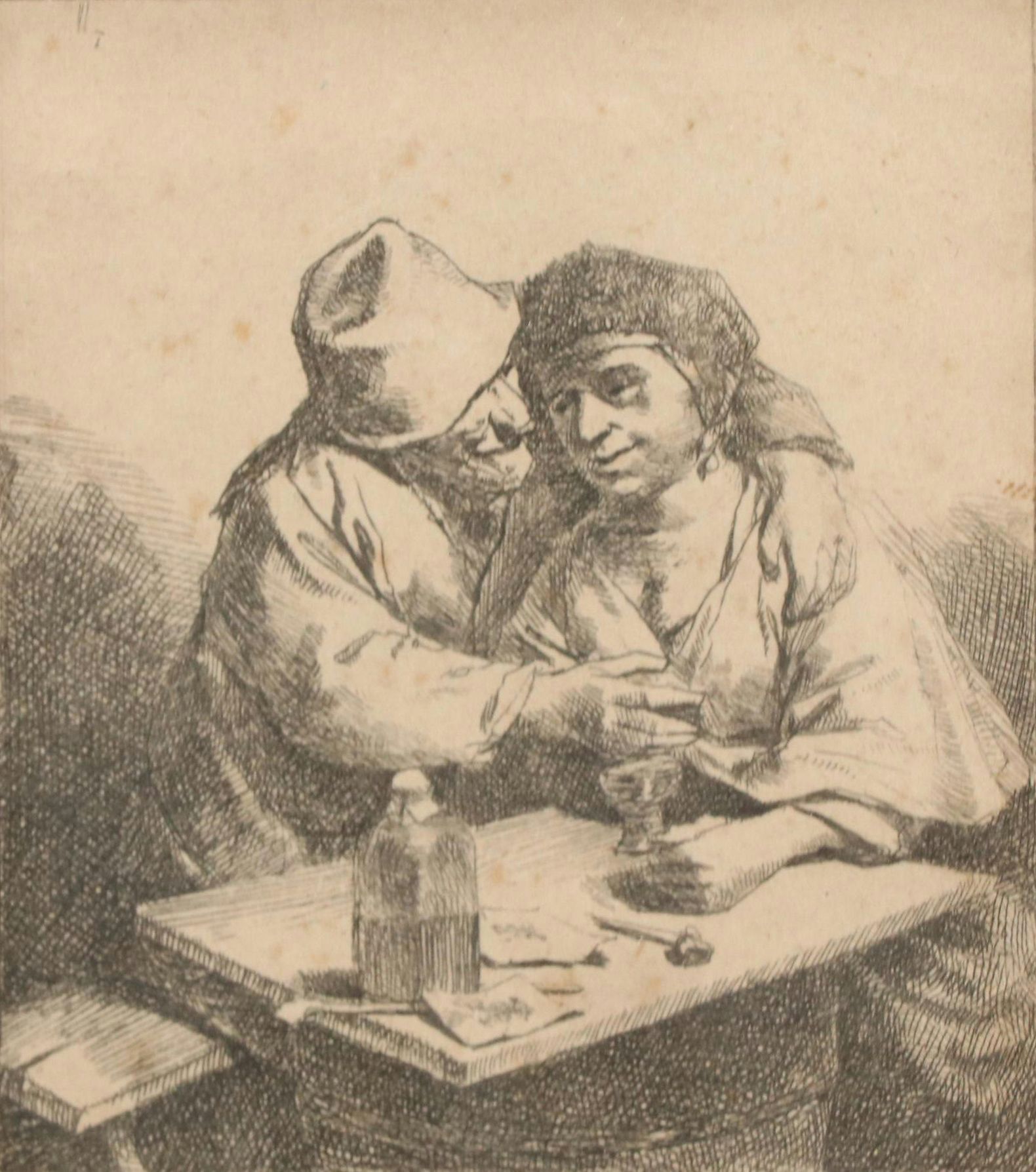 Cornelis Pietersz Bega Etching "The Amorous Couple"