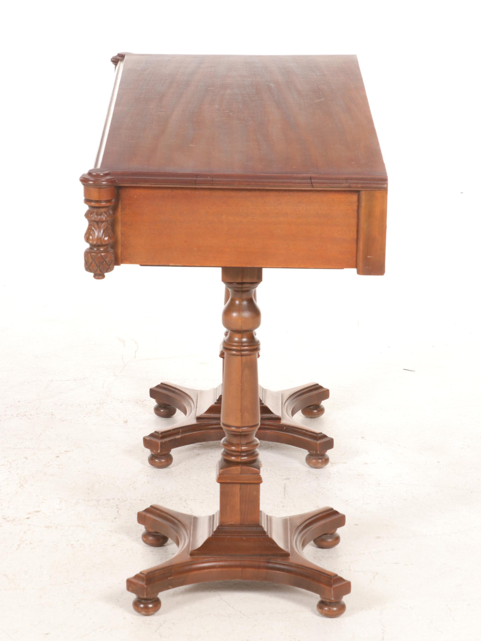 Federal Style Mahogany Two-Pedestal Console Table