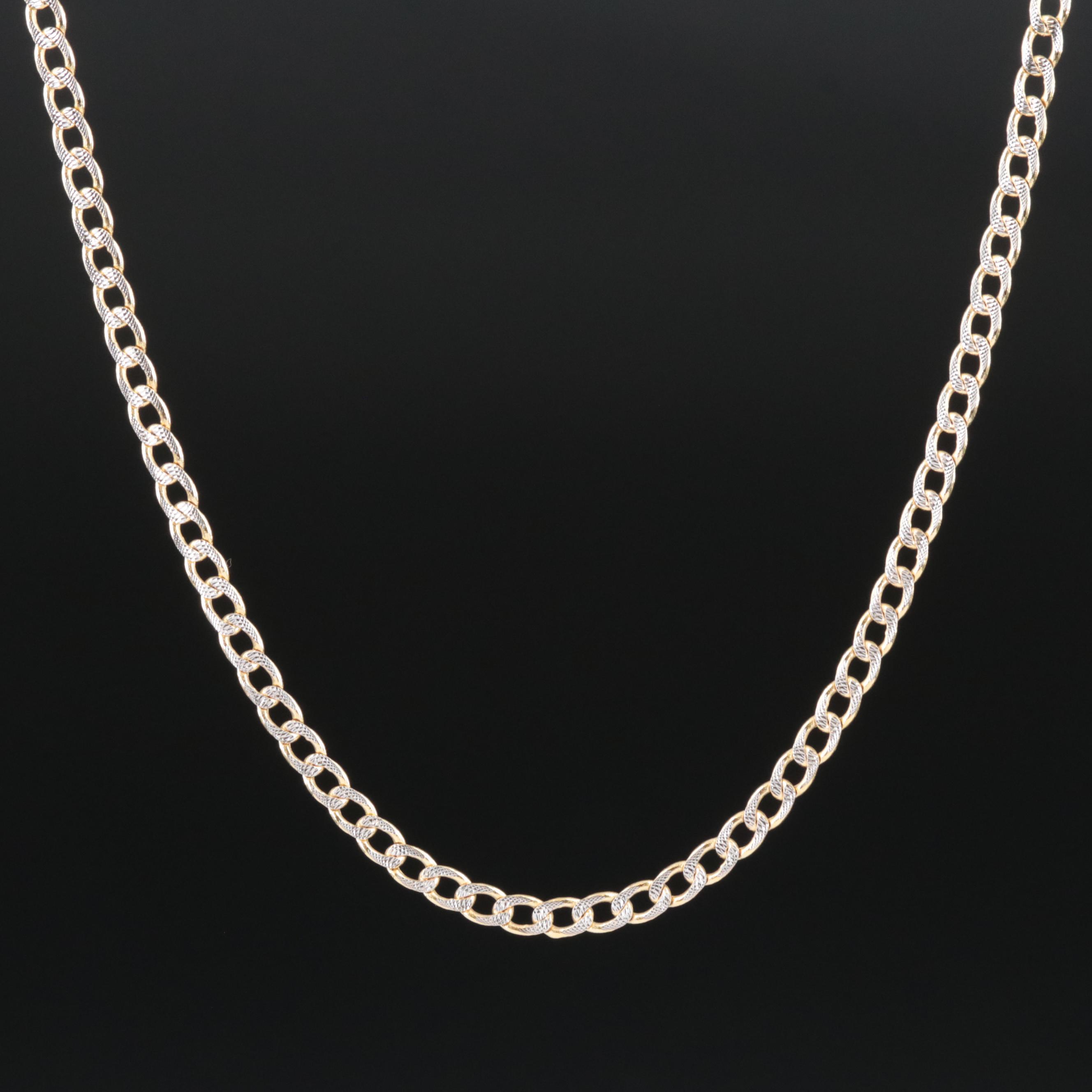 10K Two-Tone Curb Chain Necklace