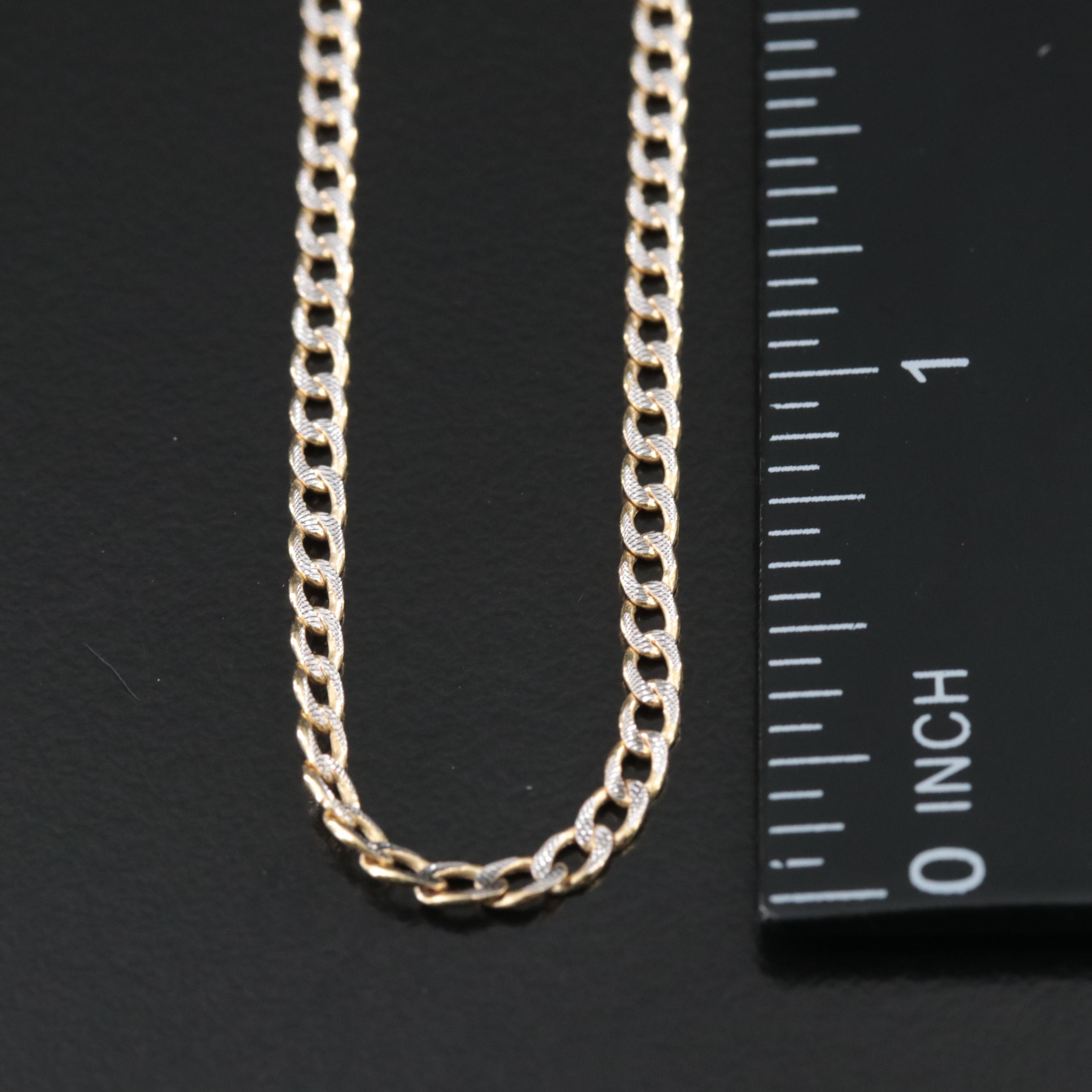 10K Two-Tone Curb Chain Necklace