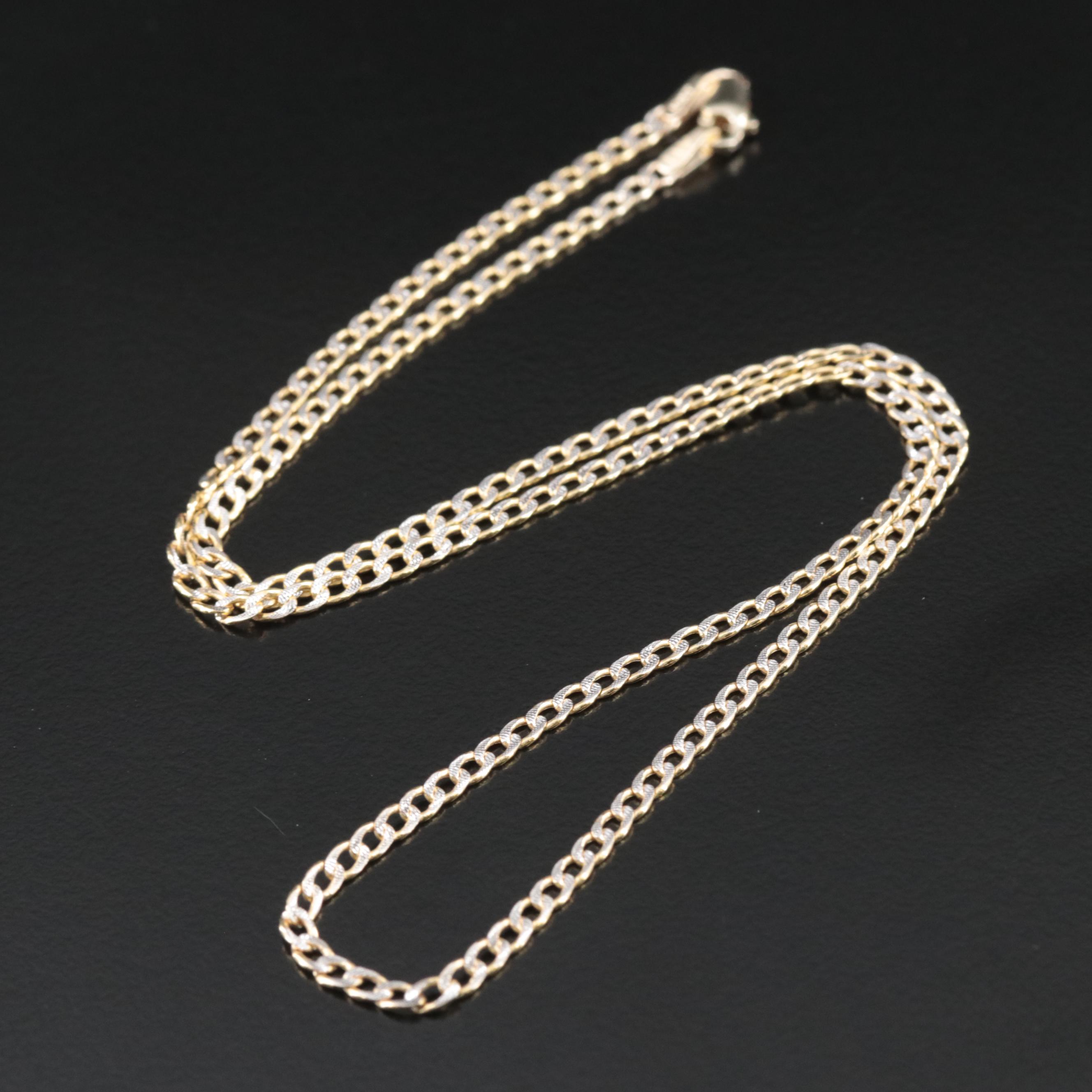 10K Two-Tone Curb Chain Necklace