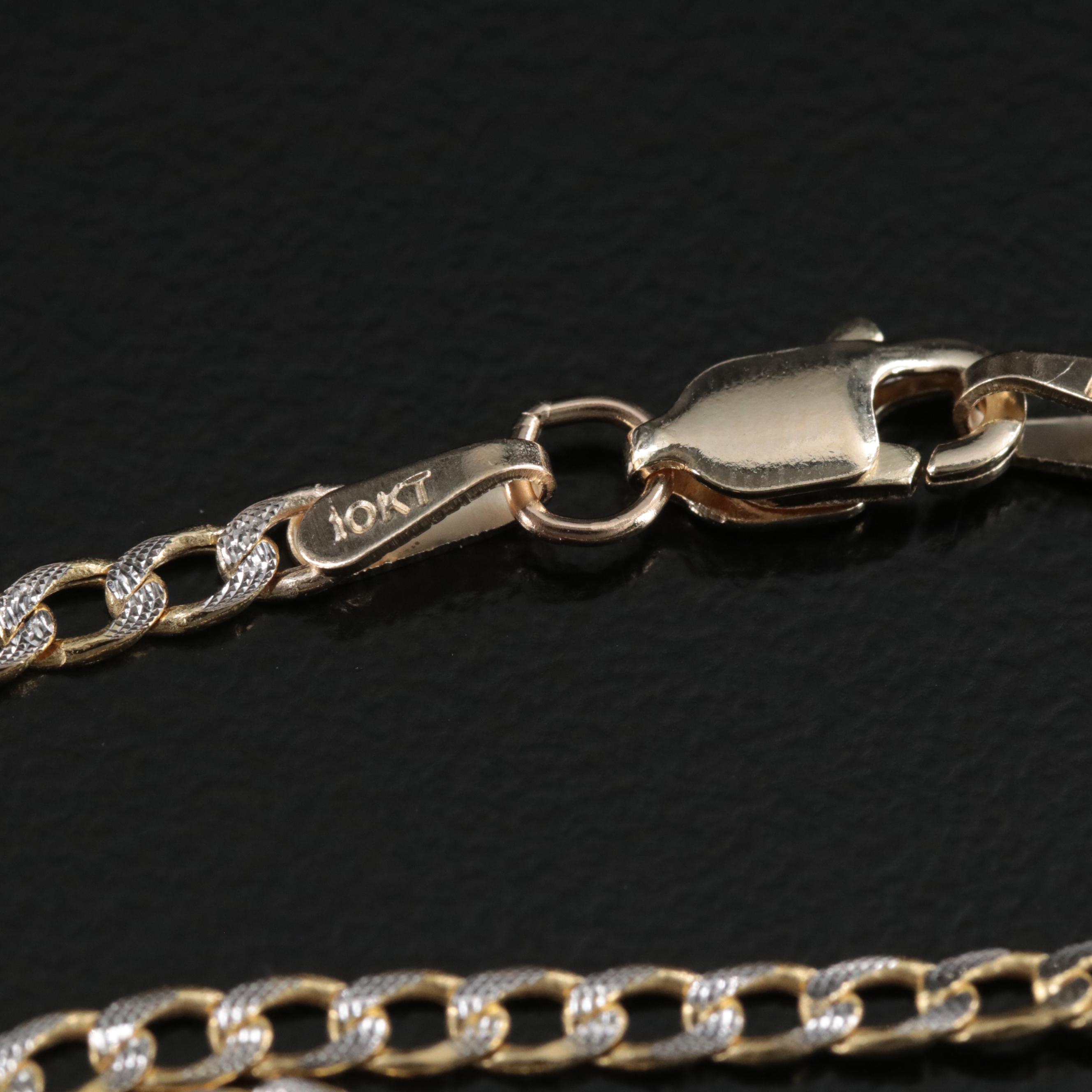 10K Two-Tone Curb Chain Necklace