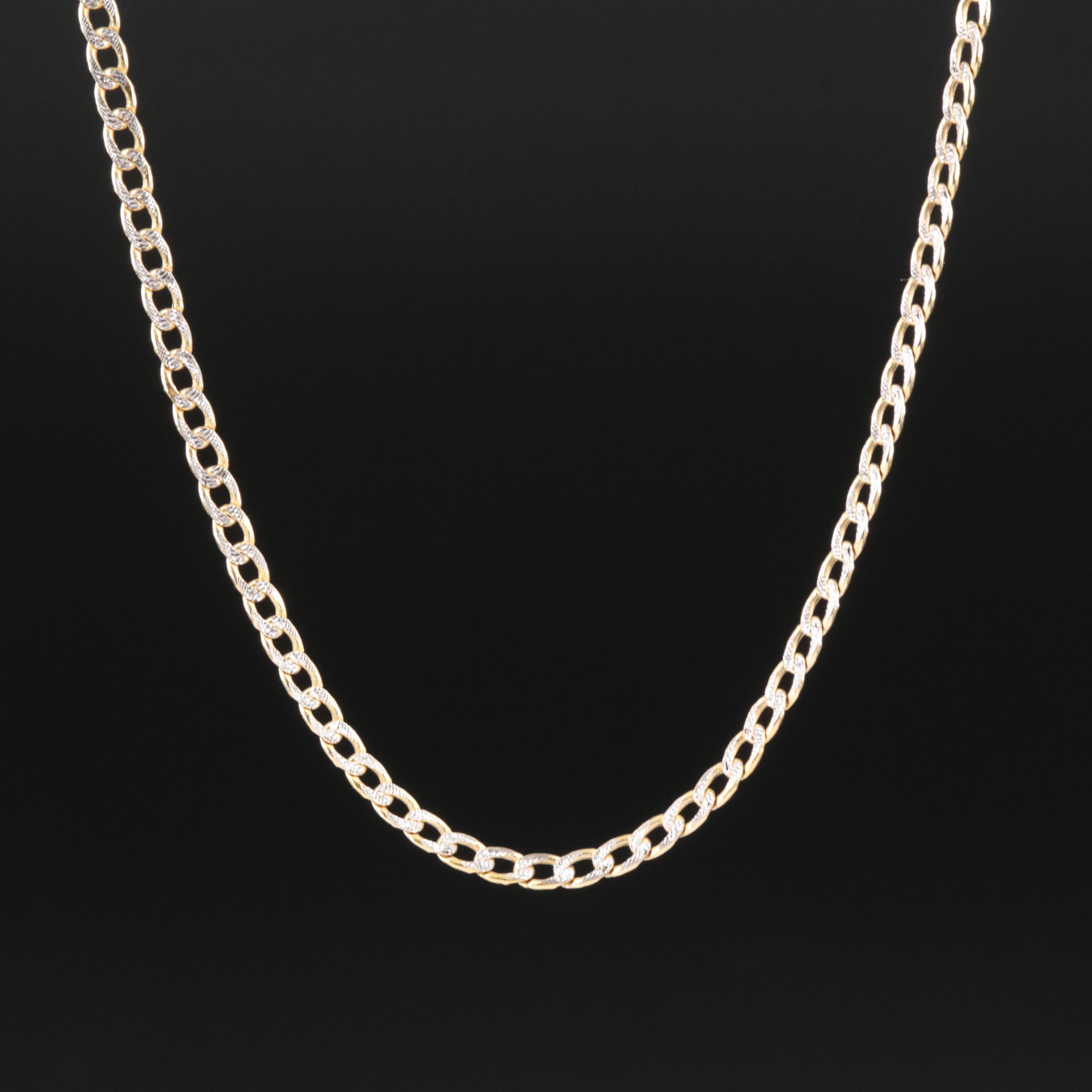 10K Two-Tone Curb Chain Necklace