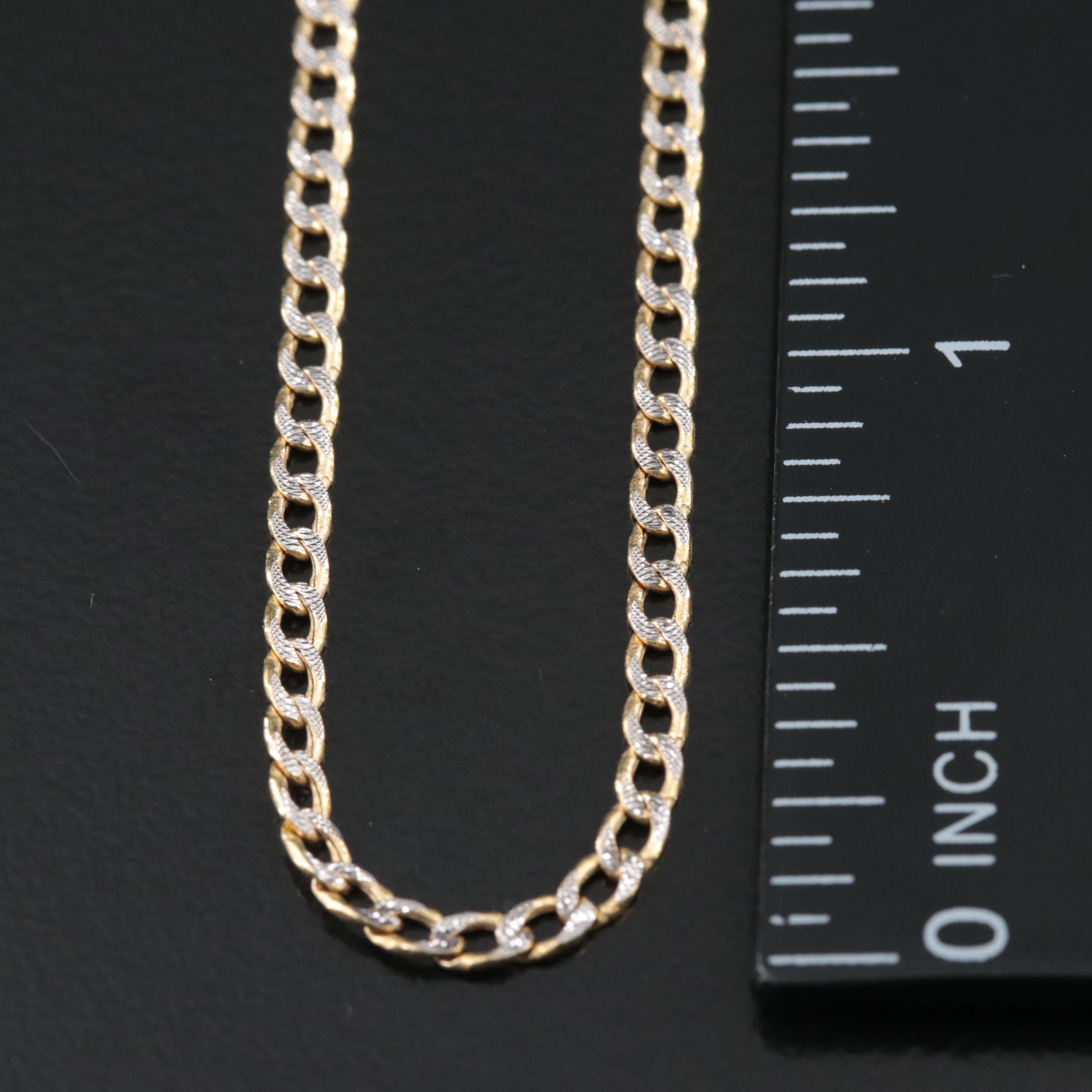 10K Two-Tone Curb Chain Necklace