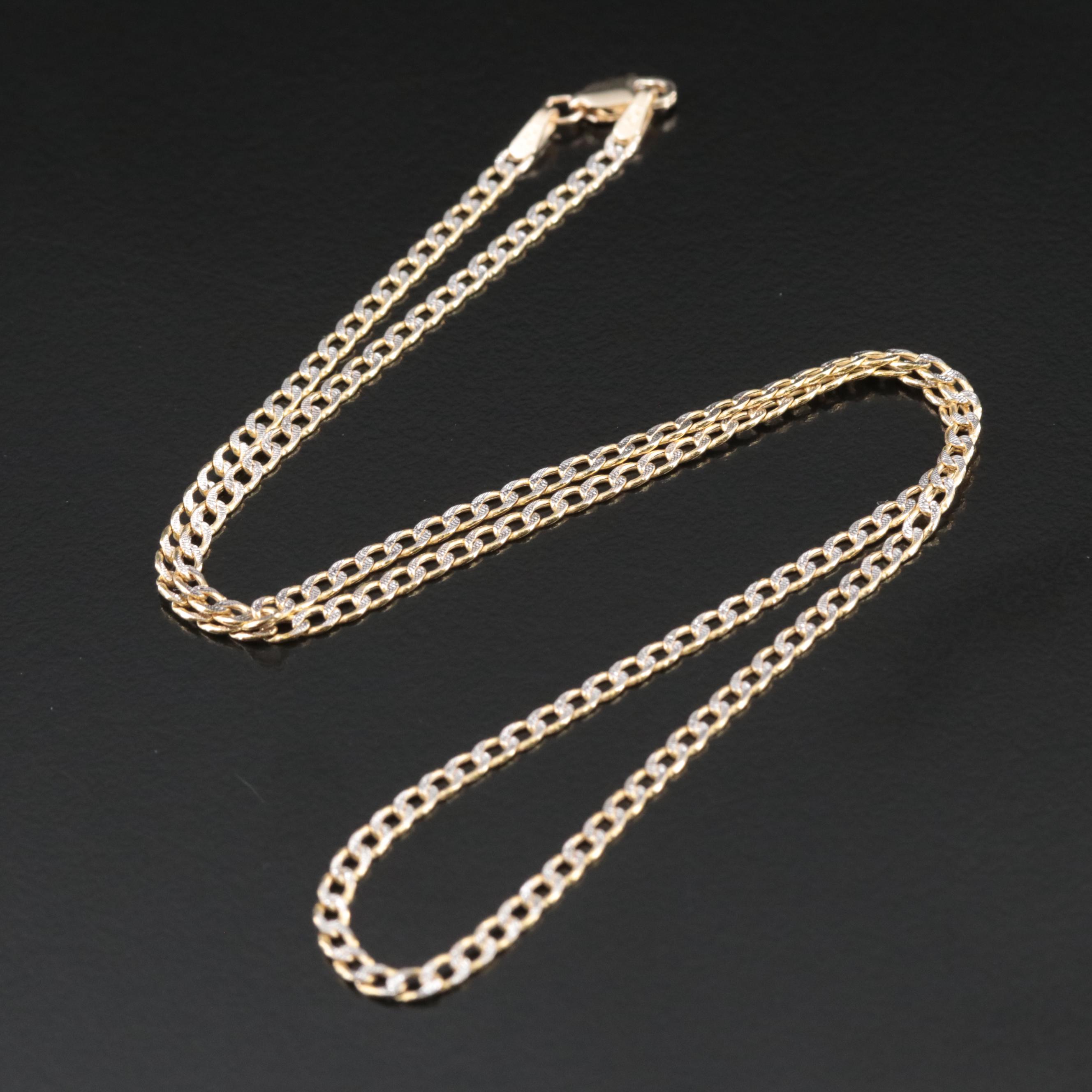 10K Two-Tone Curb Chain Necklace