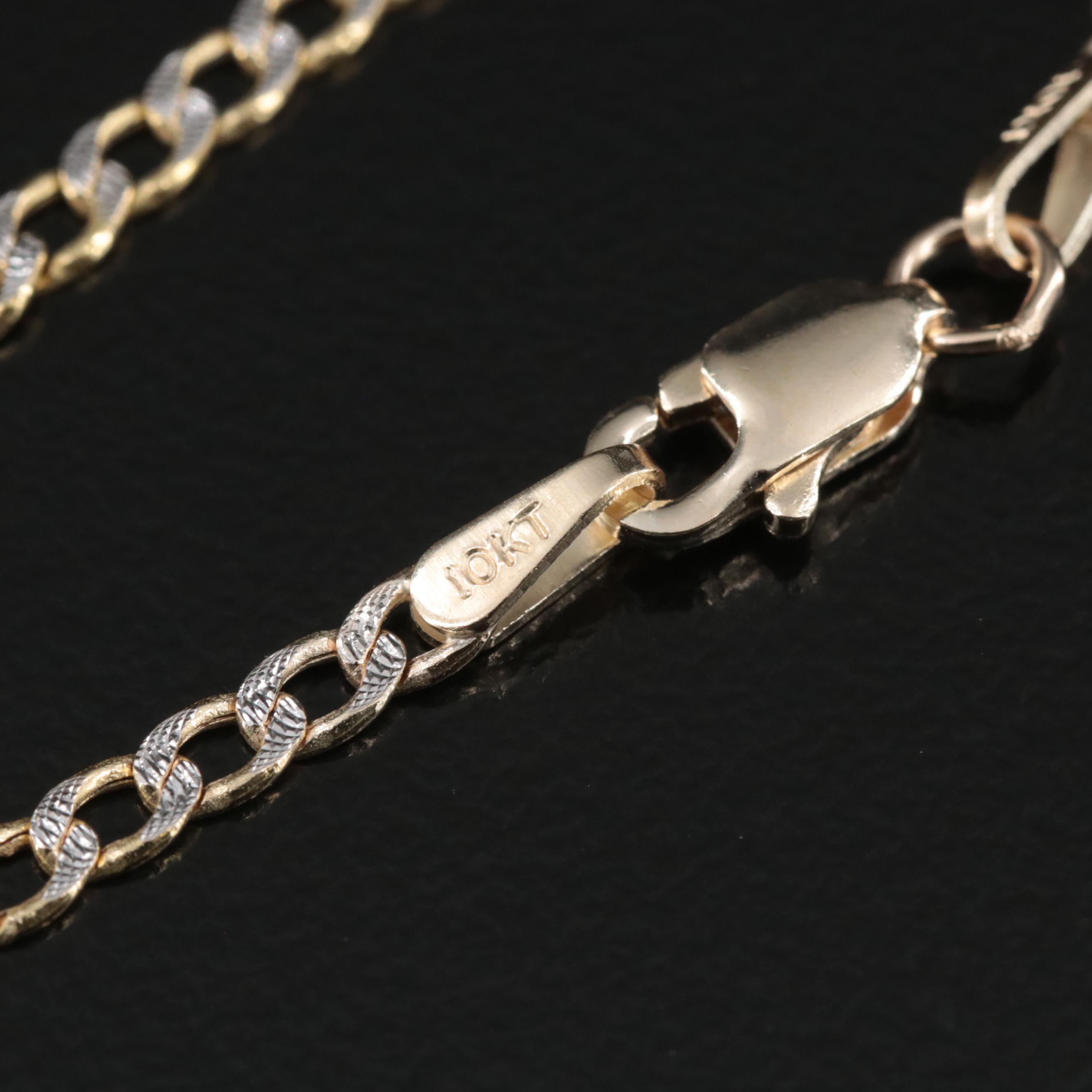 10K Two-Tone Curb Chain Necklace