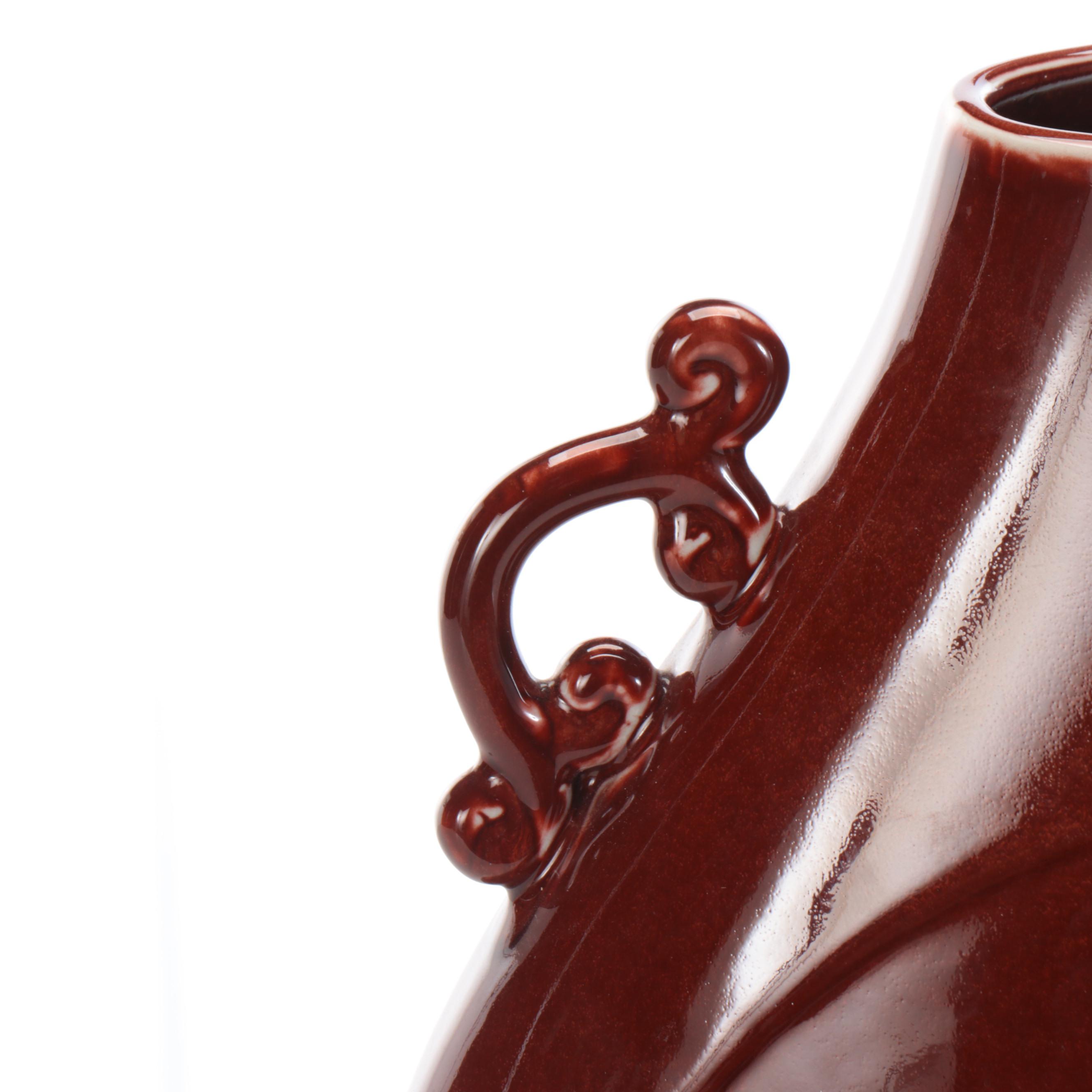 Red Glossy Glazed Ceramic Floor Vases