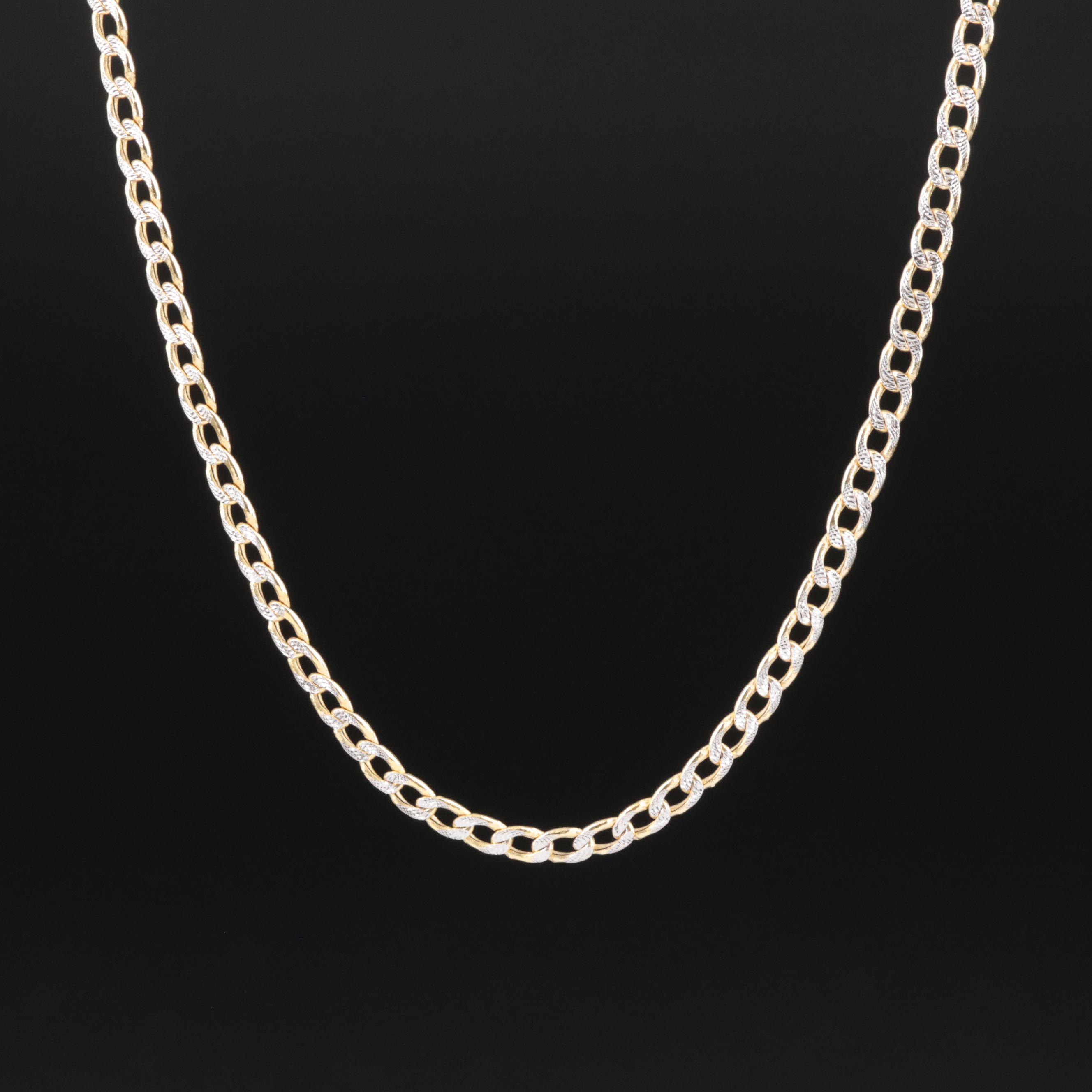 10K Two-Tone Curb Chain Necklace