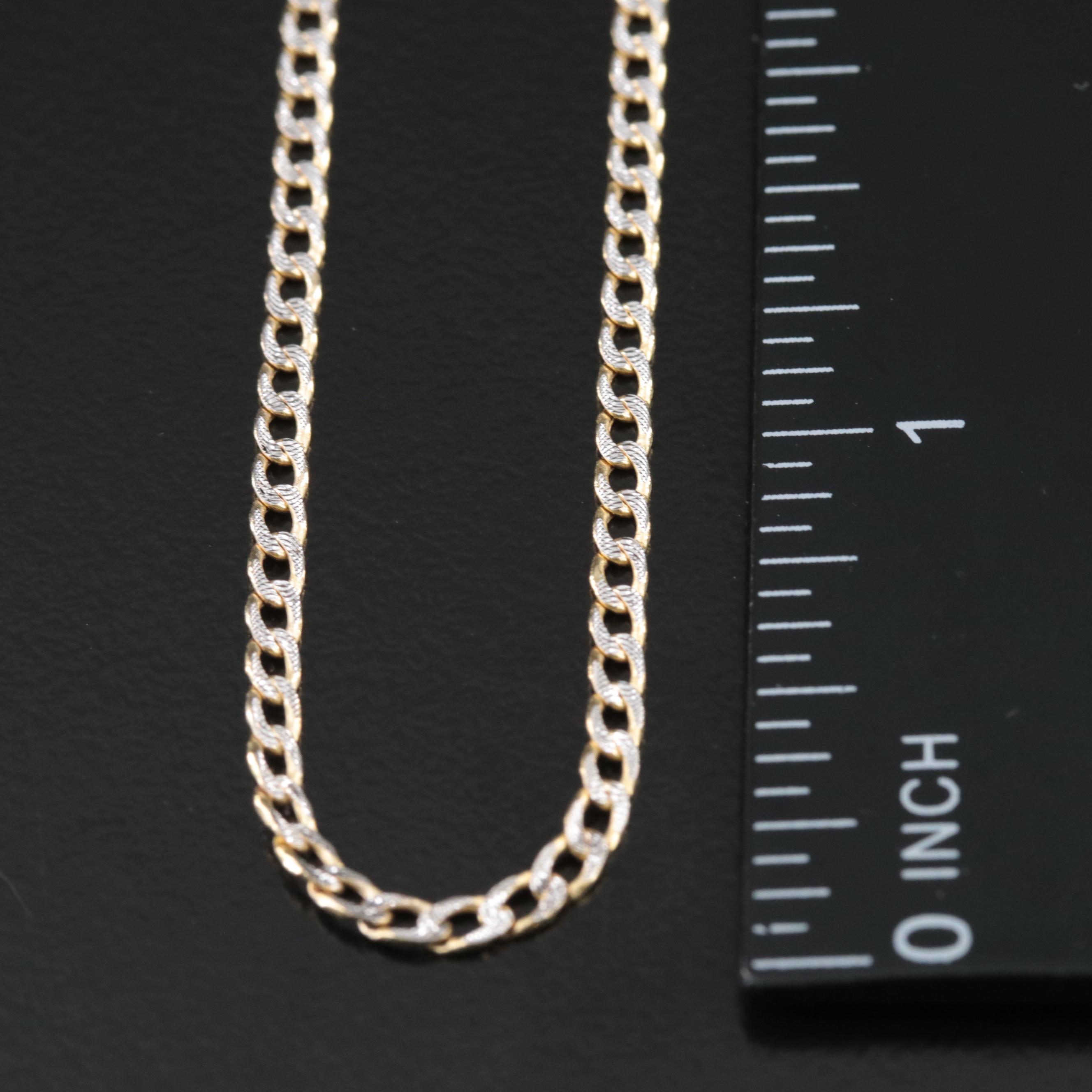 10K Two-Tone Curb Chain Necklace