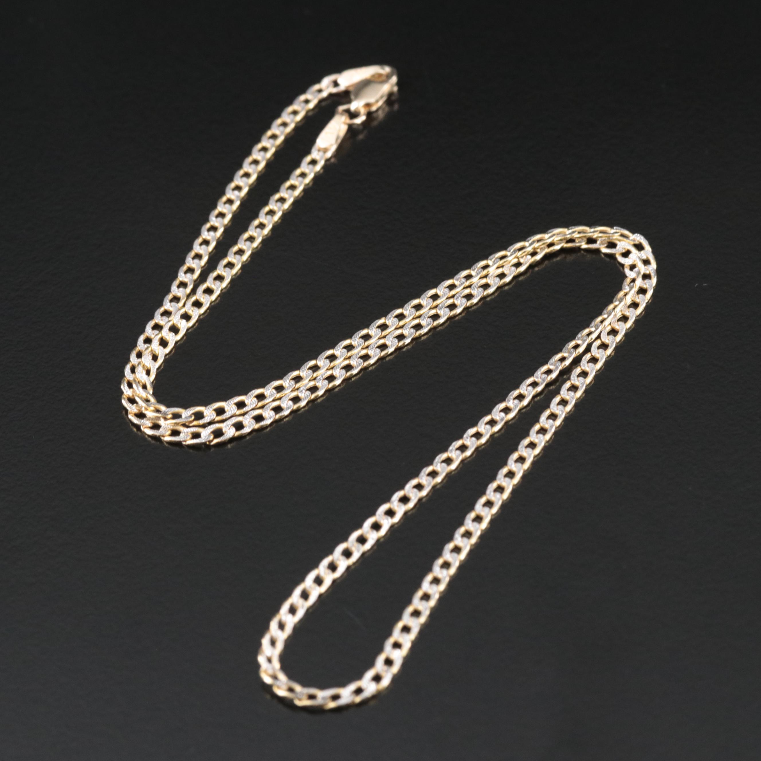 10K Two-Tone Curb Chain Necklace
