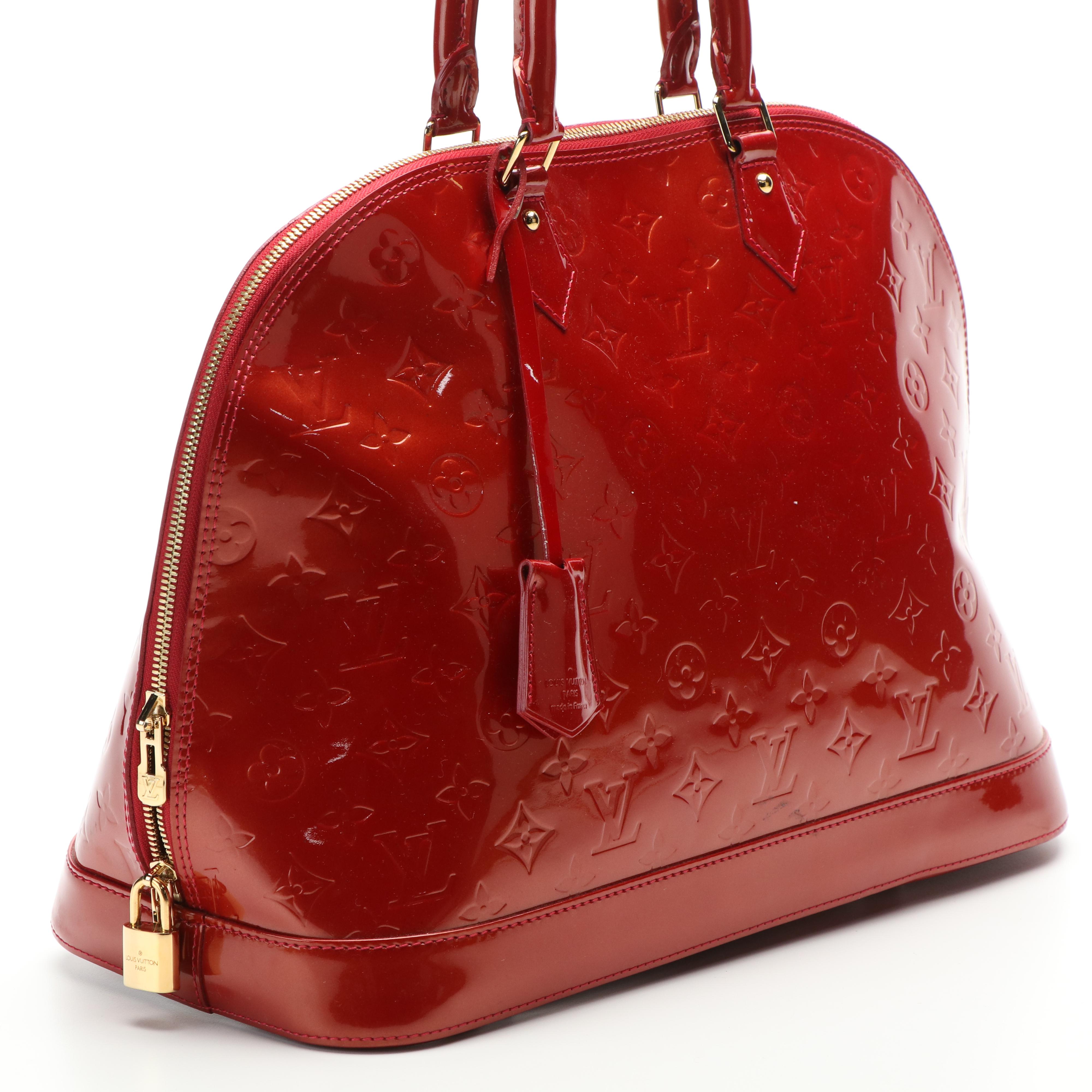 Louis Vuitton Alma GM Bag in Pomme D'Amour Monogram Vernis
