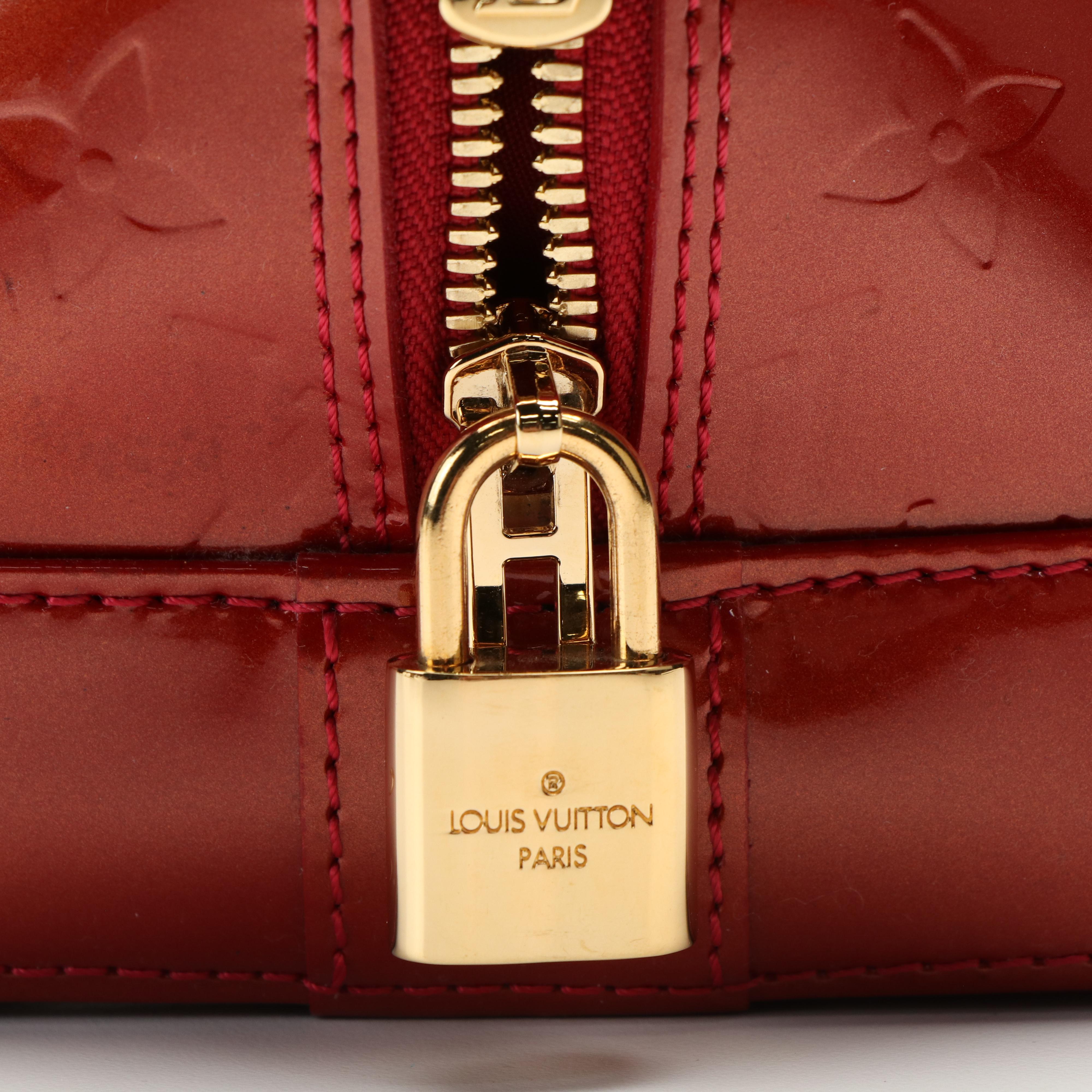Louis Vuitton Alma GM Bag in Pomme D'Amour Monogram Vernis