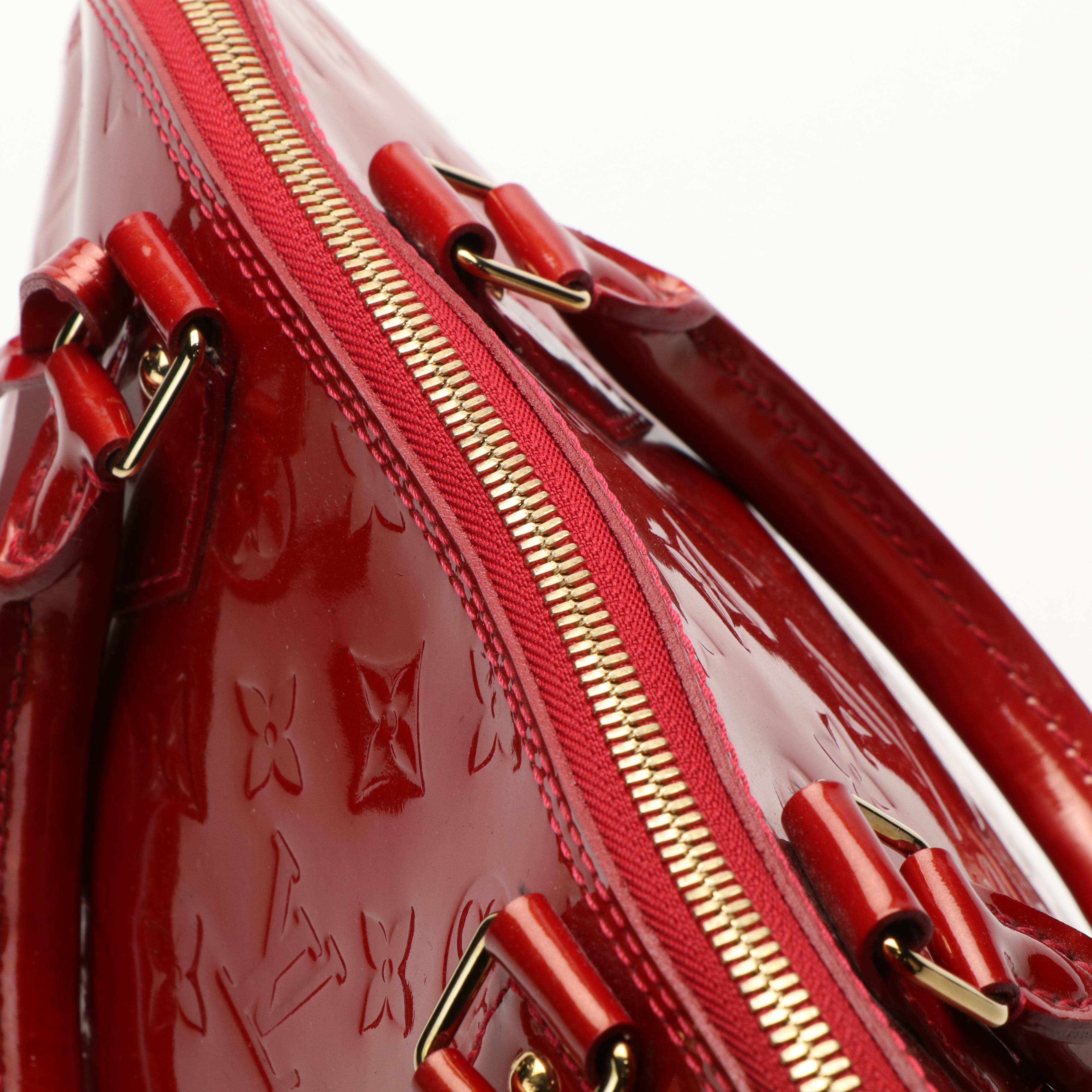 Louis Vuitton Alma GM Bag in Pomme D'Amour Monogram Vernis