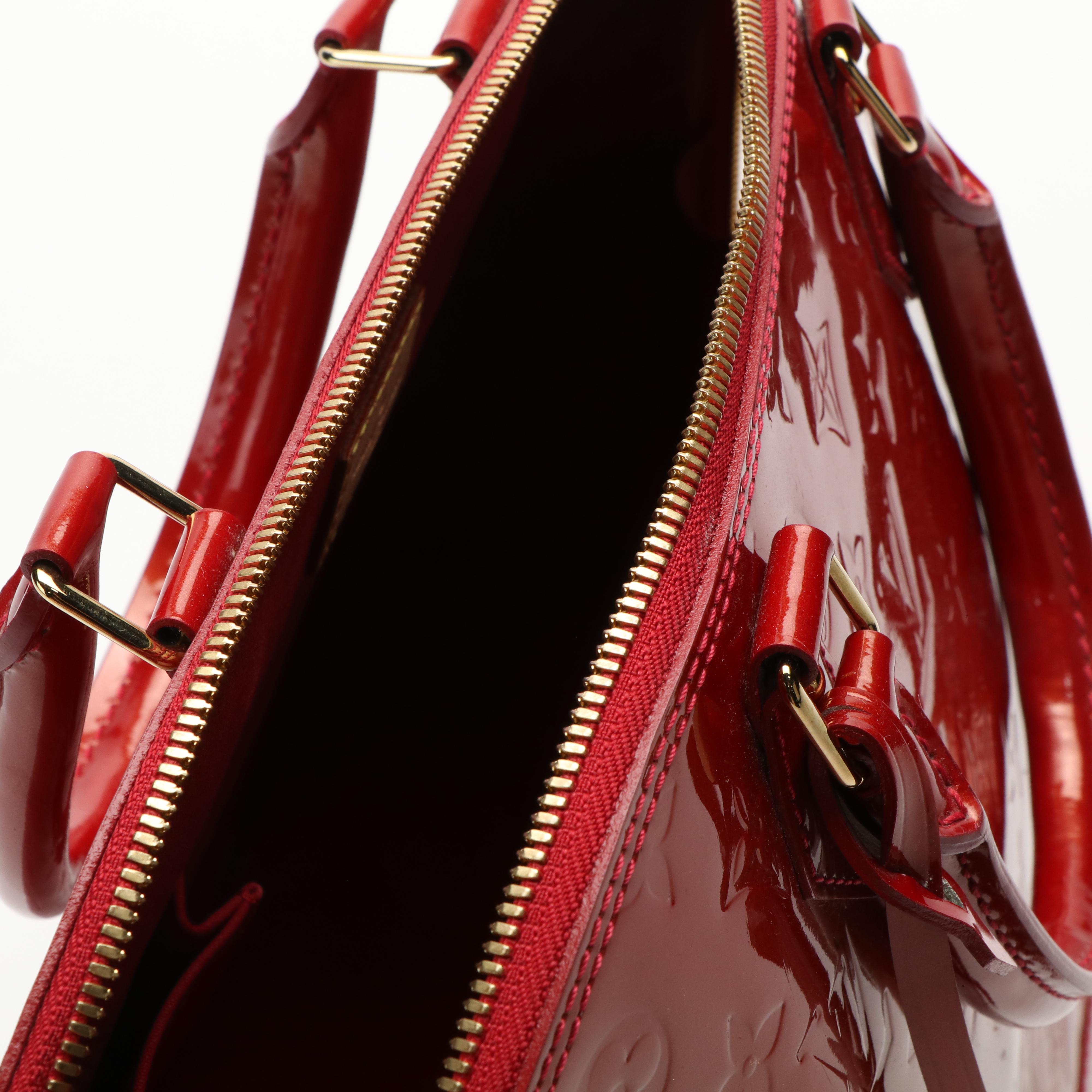 Louis Vuitton Alma GM Bag in Pomme D'Amour Monogram Vernis