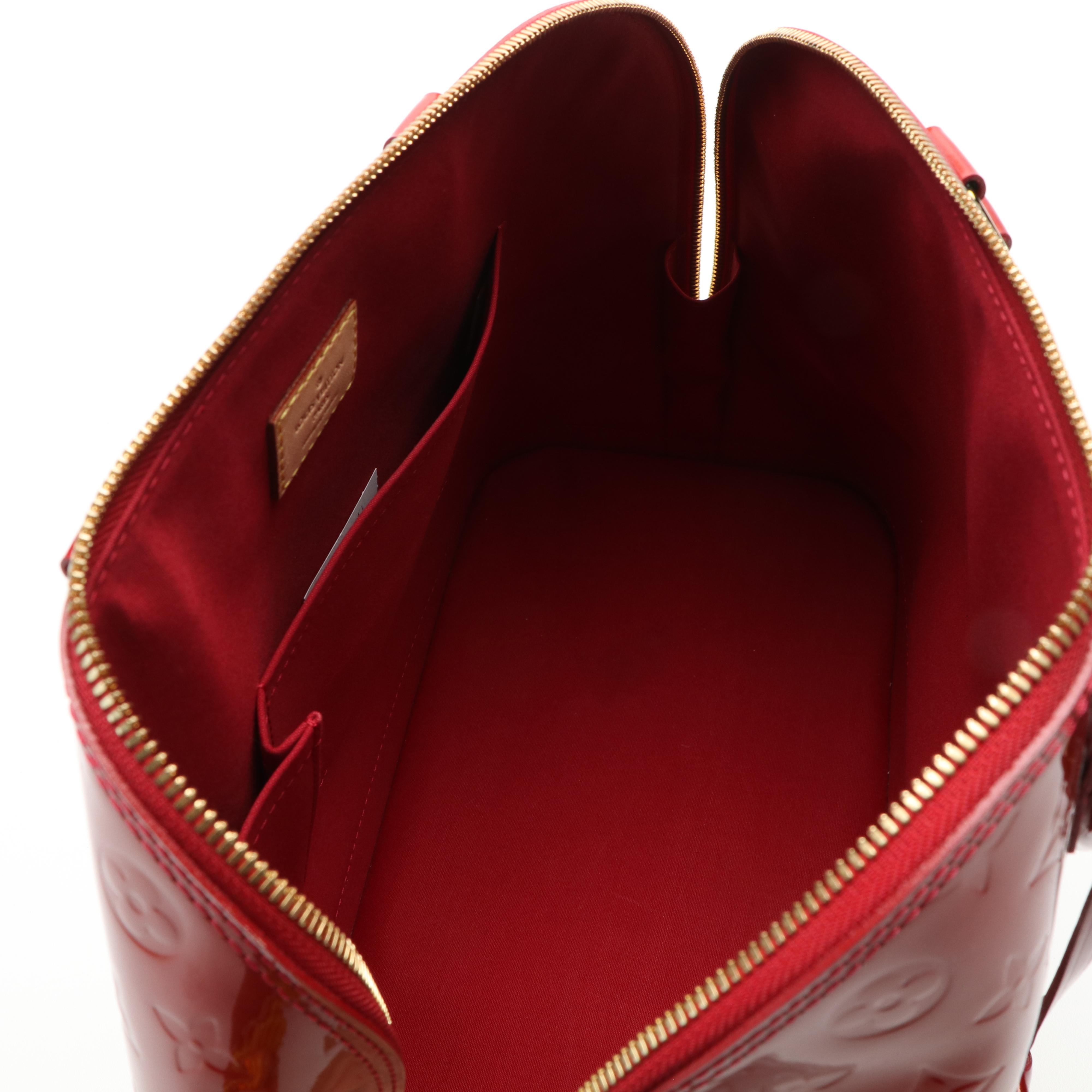 Louis Vuitton Alma GM Bag in Pomme D'Amour Monogram Vernis