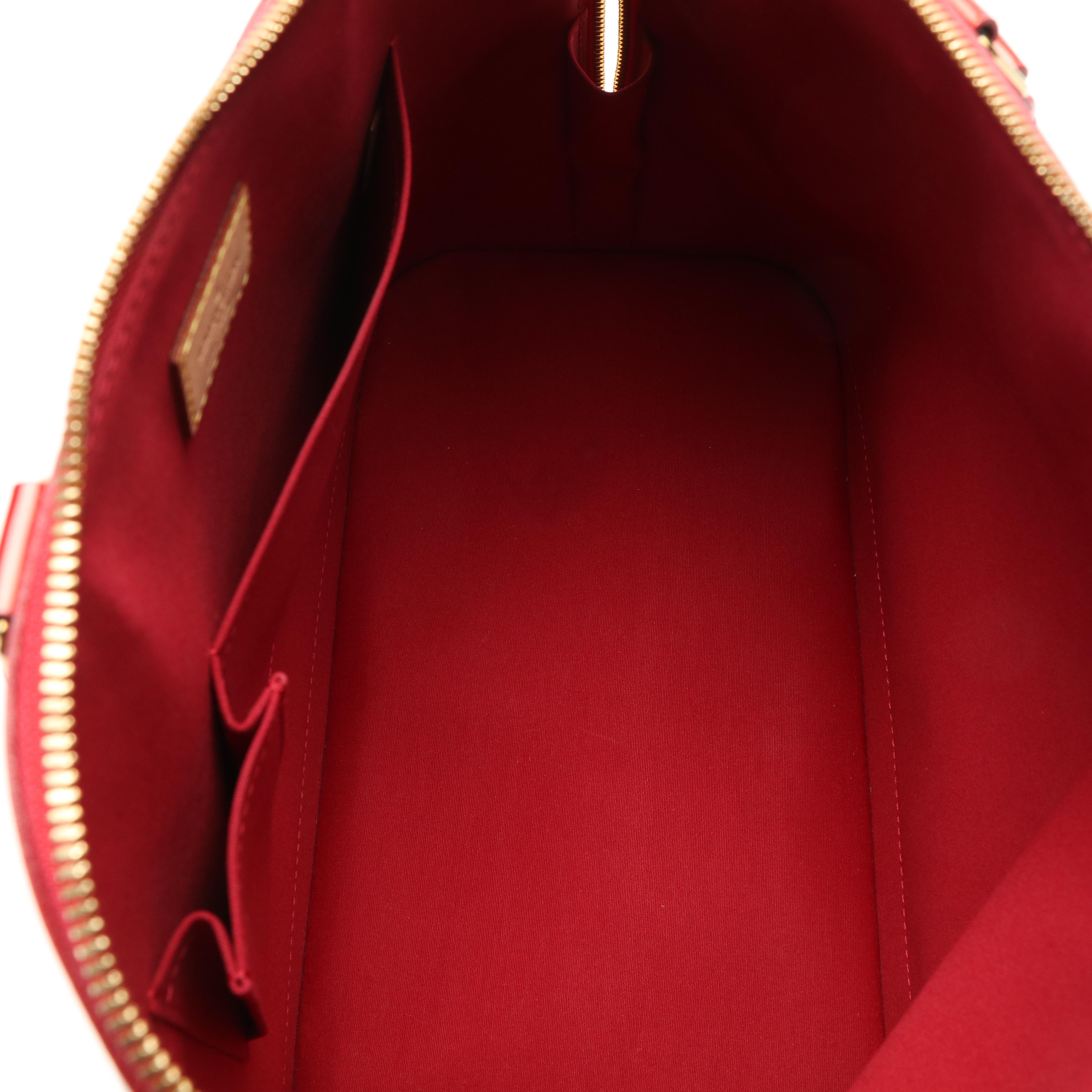 Louis Vuitton Alma GM Bag in Pomme D'Amour Monogram Vernis