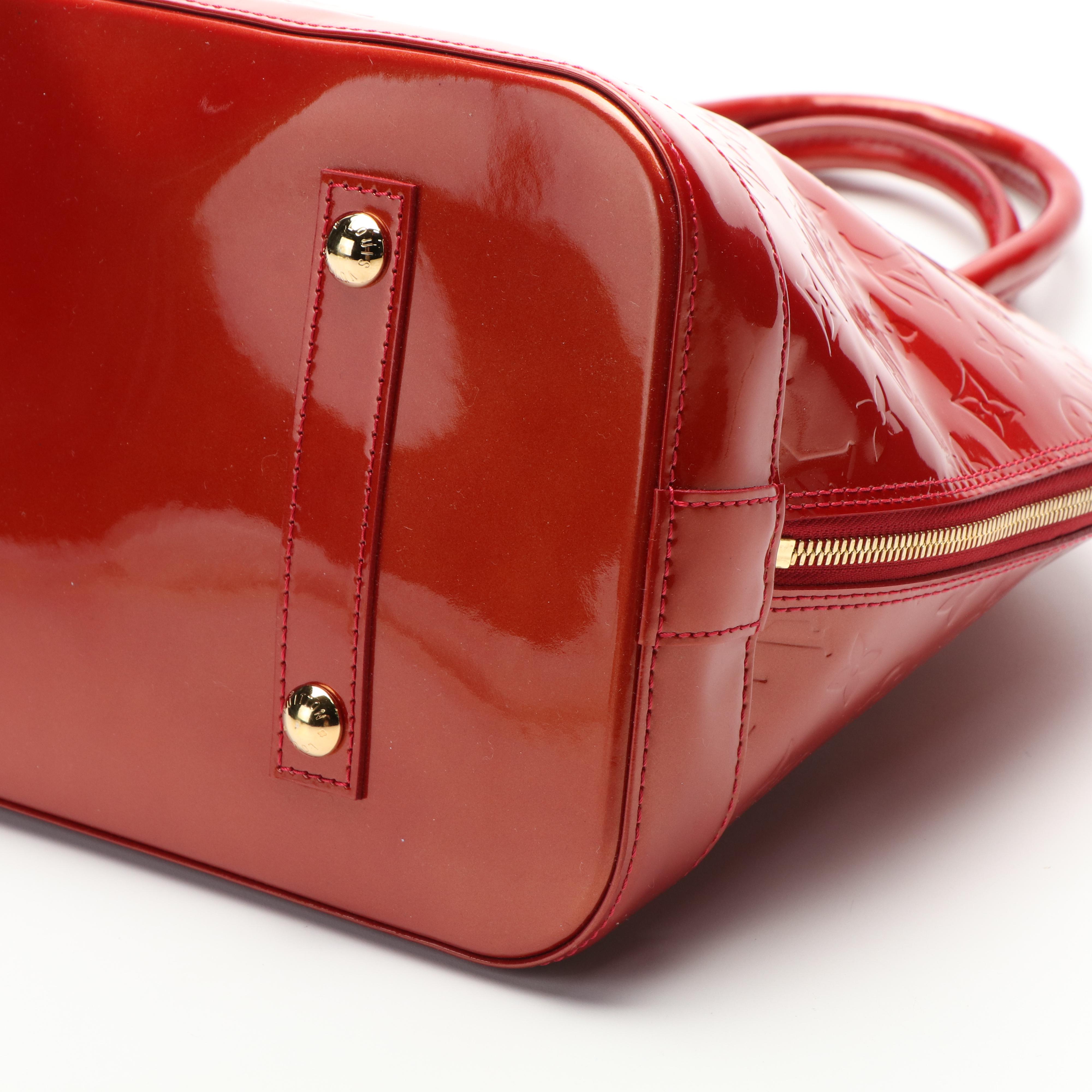 Louis Vuitton Alma GM Bag in Pomme D'Amour Monogram Vernis