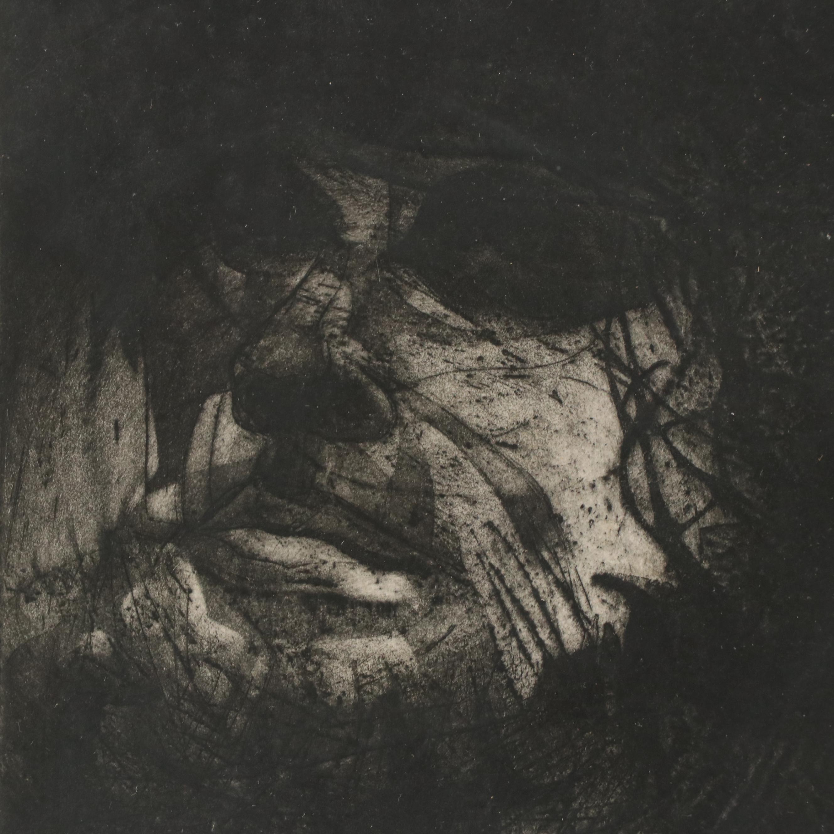Walter Sorge Modernist Etching "Head of Christ," 1962