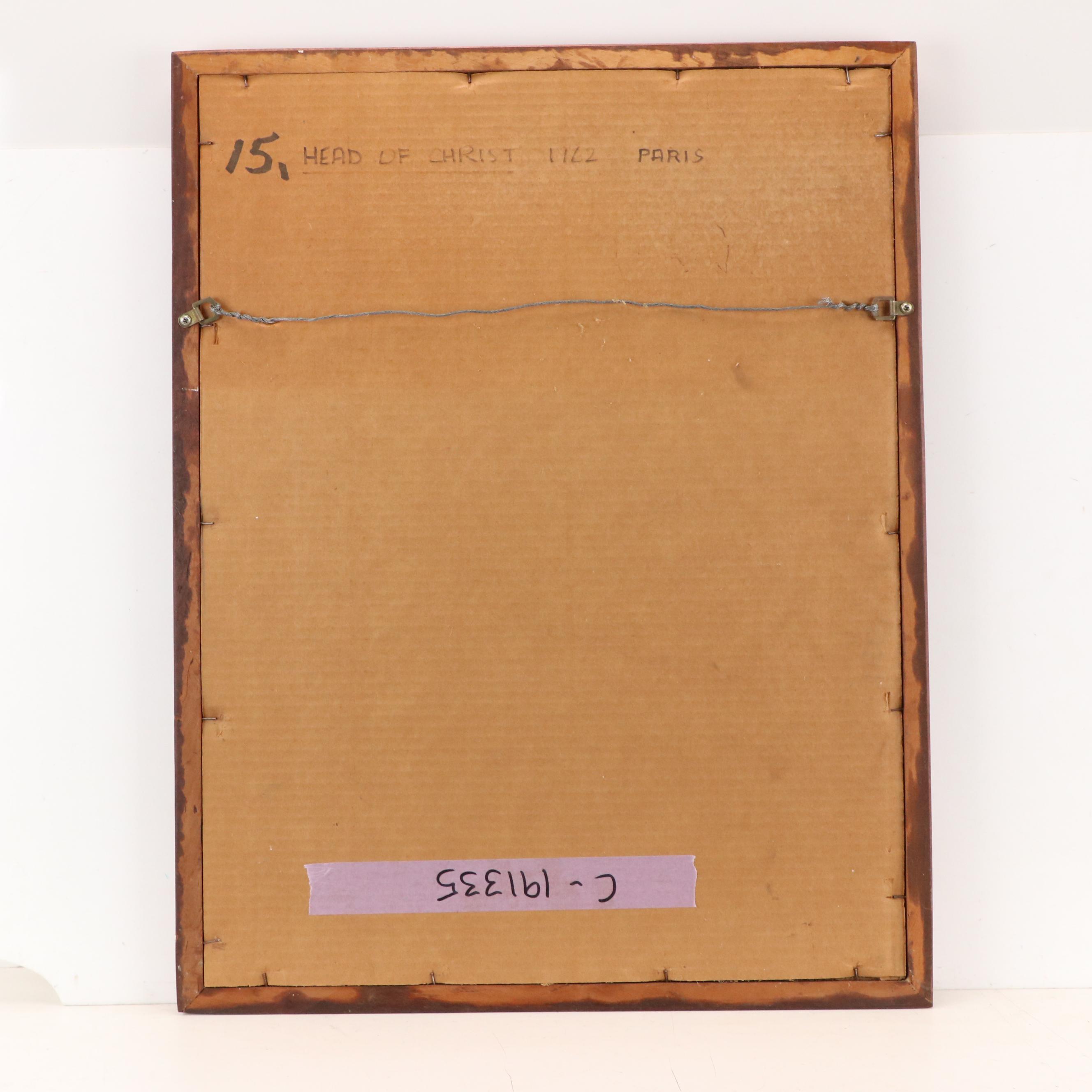 Walter Sorge Modernist Etching "Head of Christ," 1962