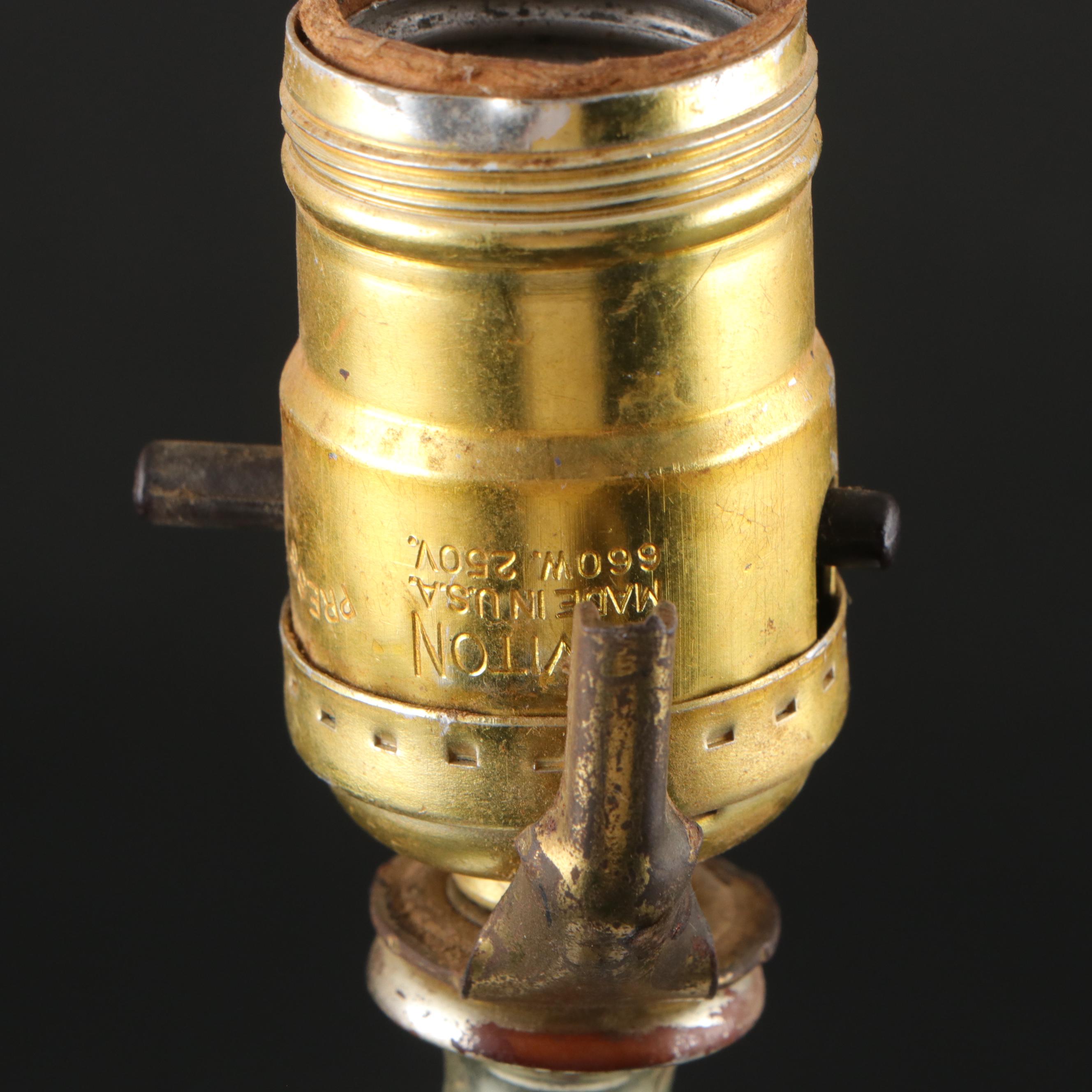 Hobnail Milk Glass Table Lamp with Embossed Ceramic Table Lamp