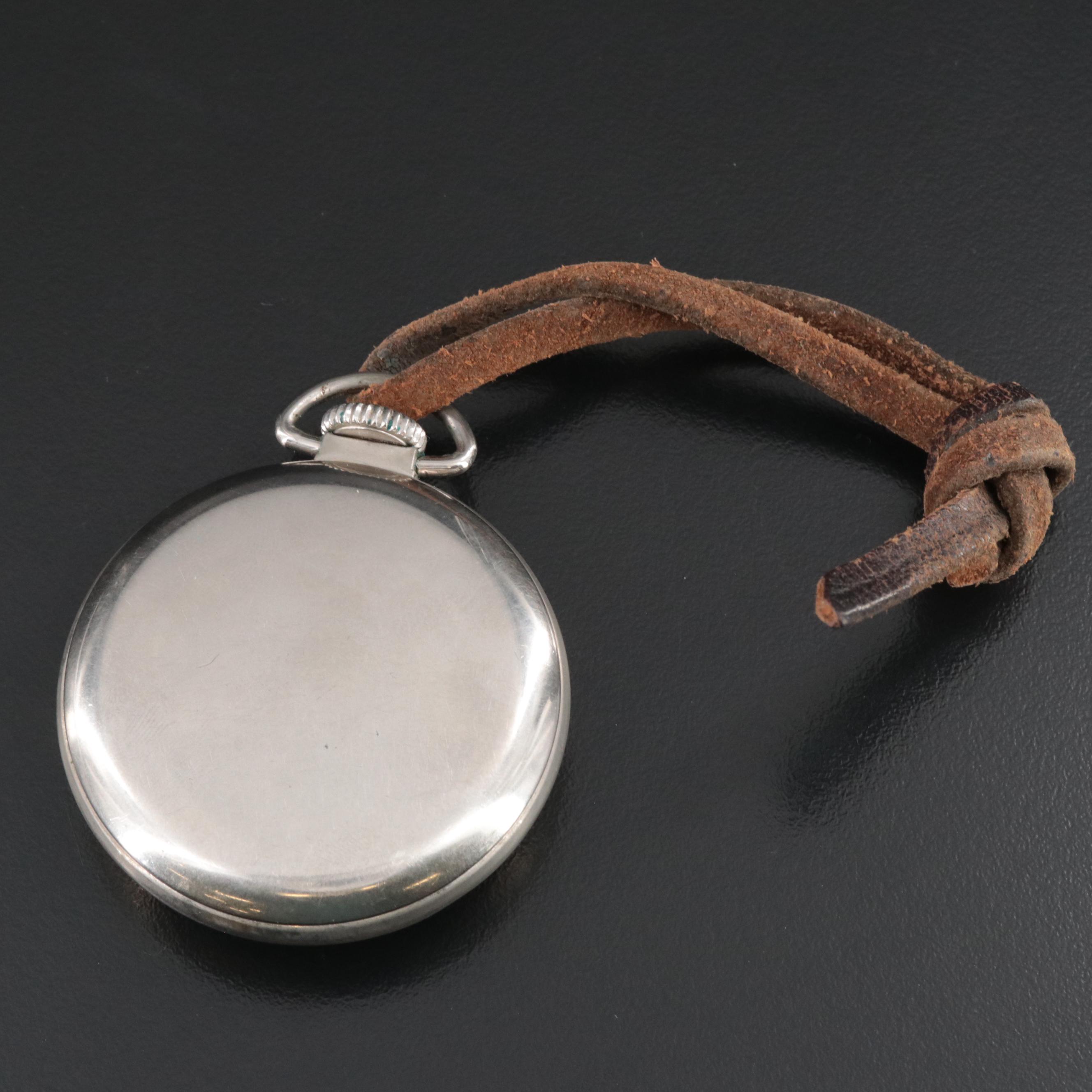 Vintage Westclox Scotty Pocket Watch with Leather Fob