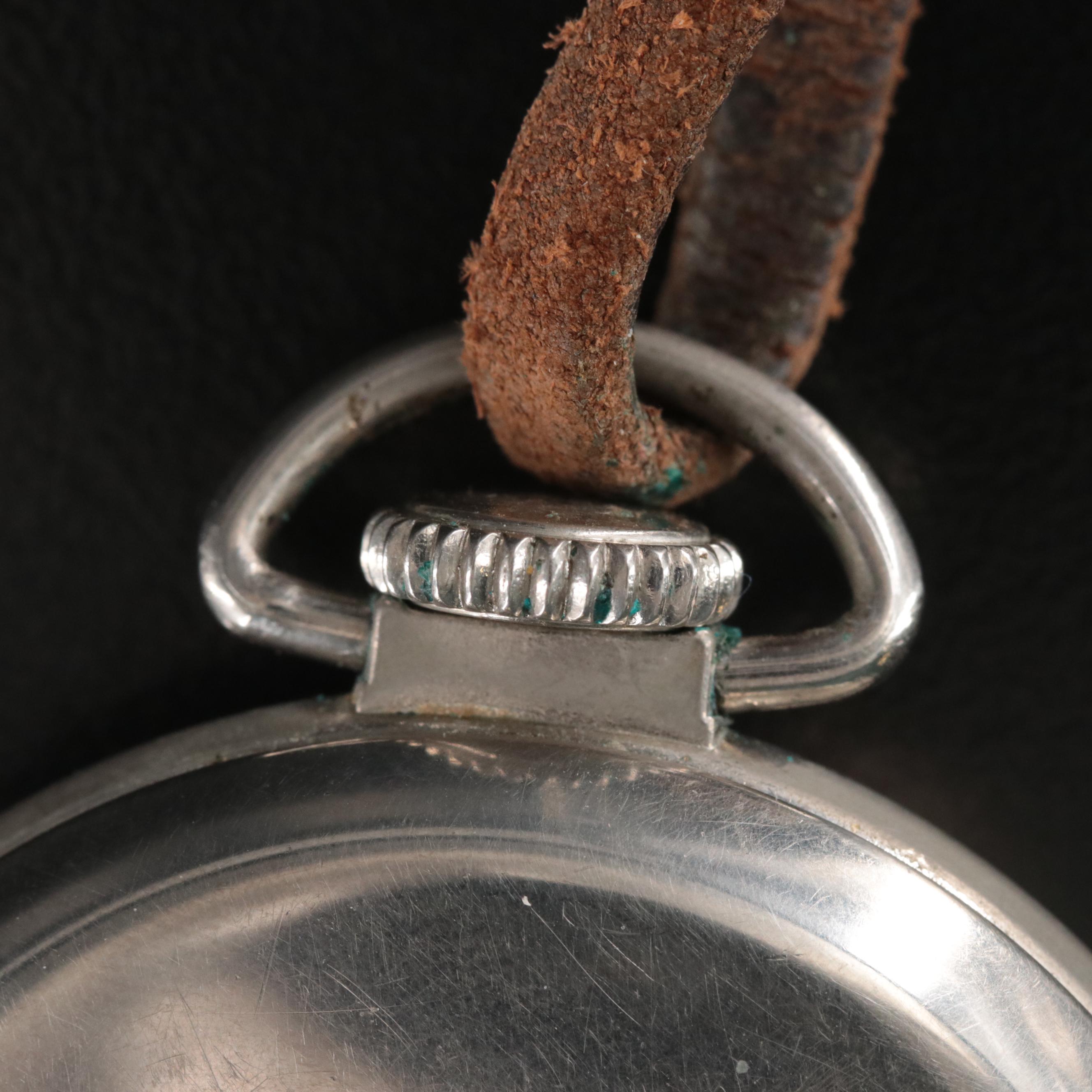 Vintage Westclox Scotty Pocket Watch with Leather Fob