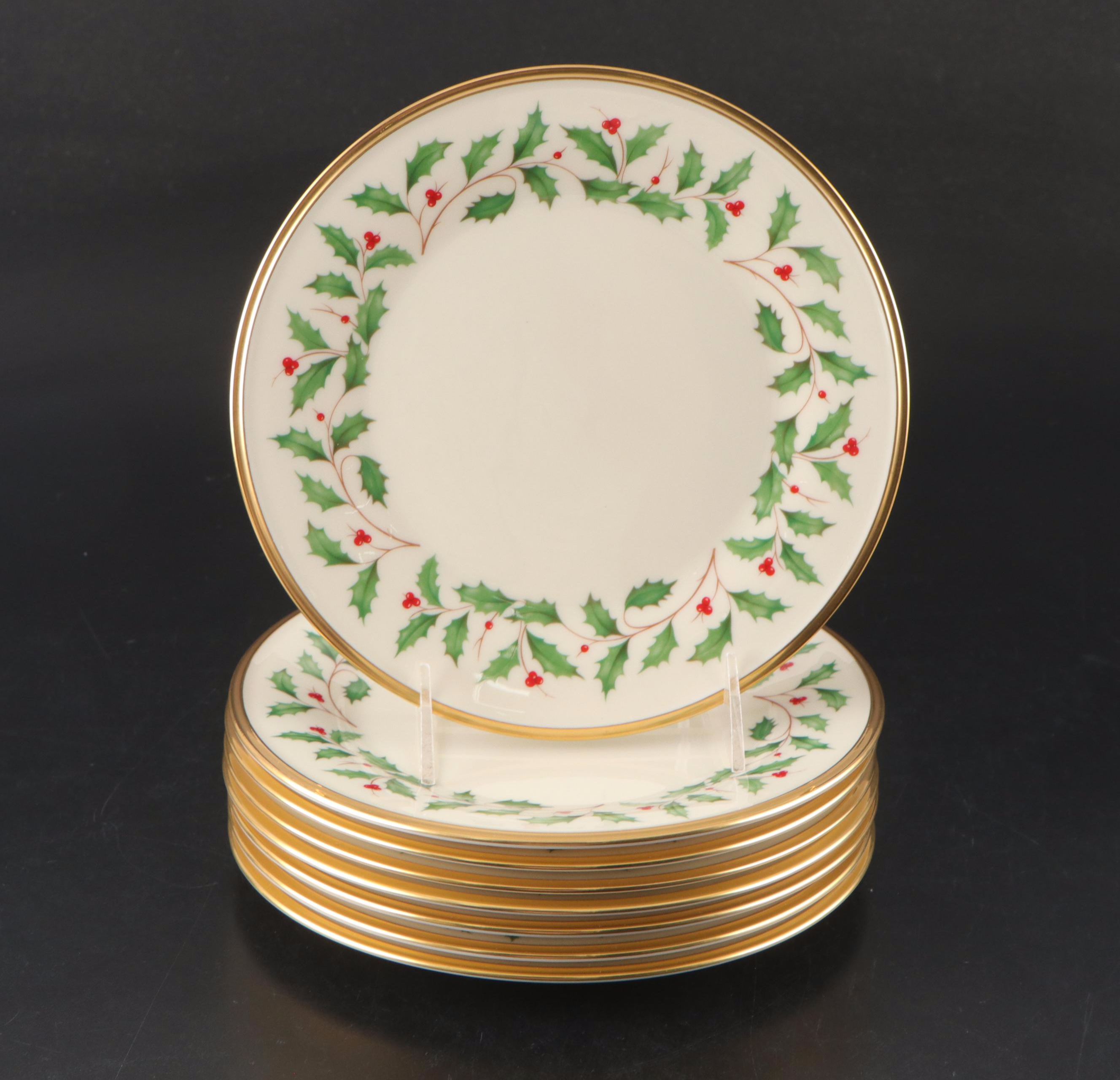 Lenox "Holiday" Porcelain Dessert Tray and Salad Plates with More