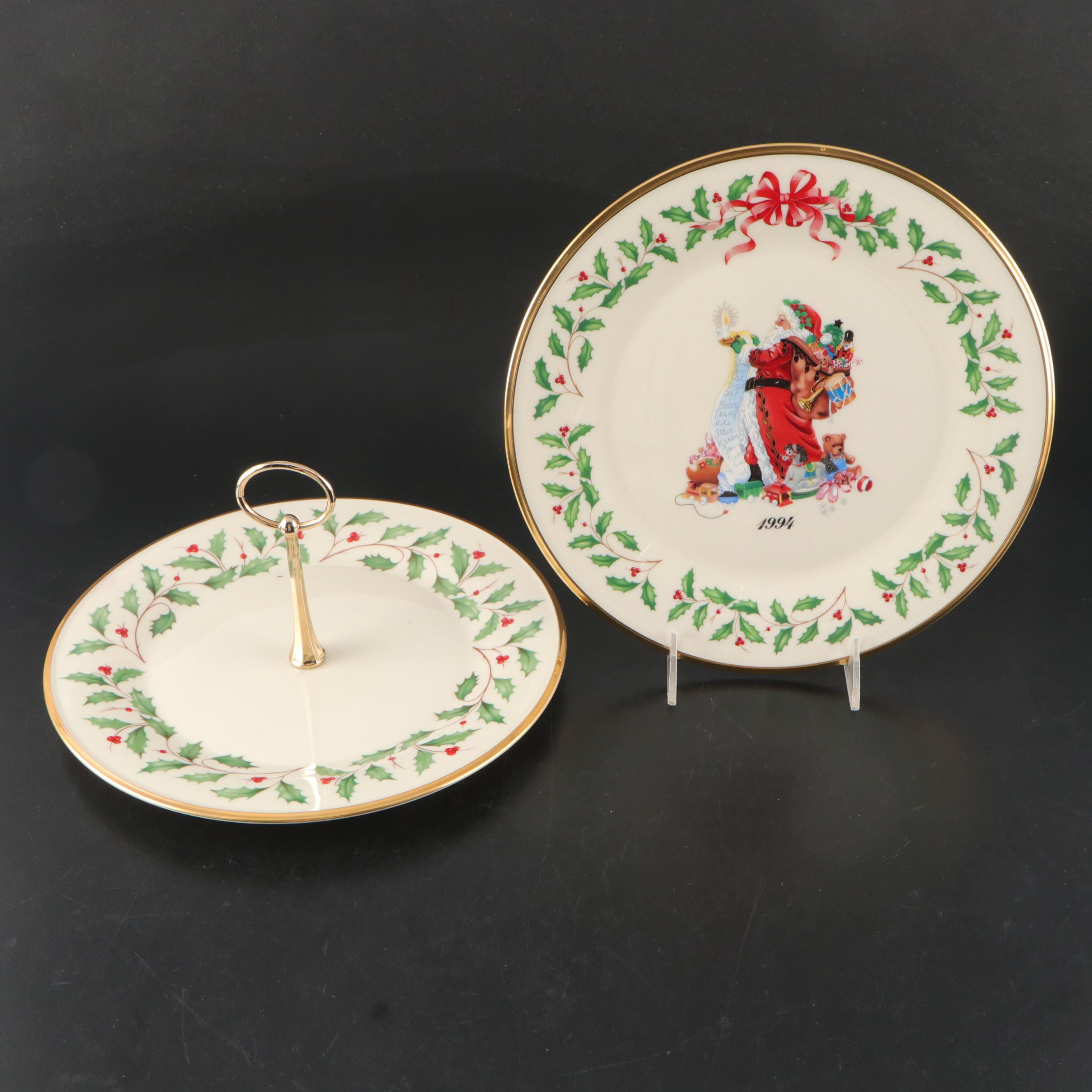 Lenox "Holiday" Porcelain Dessert Tray and Salad Plates with More