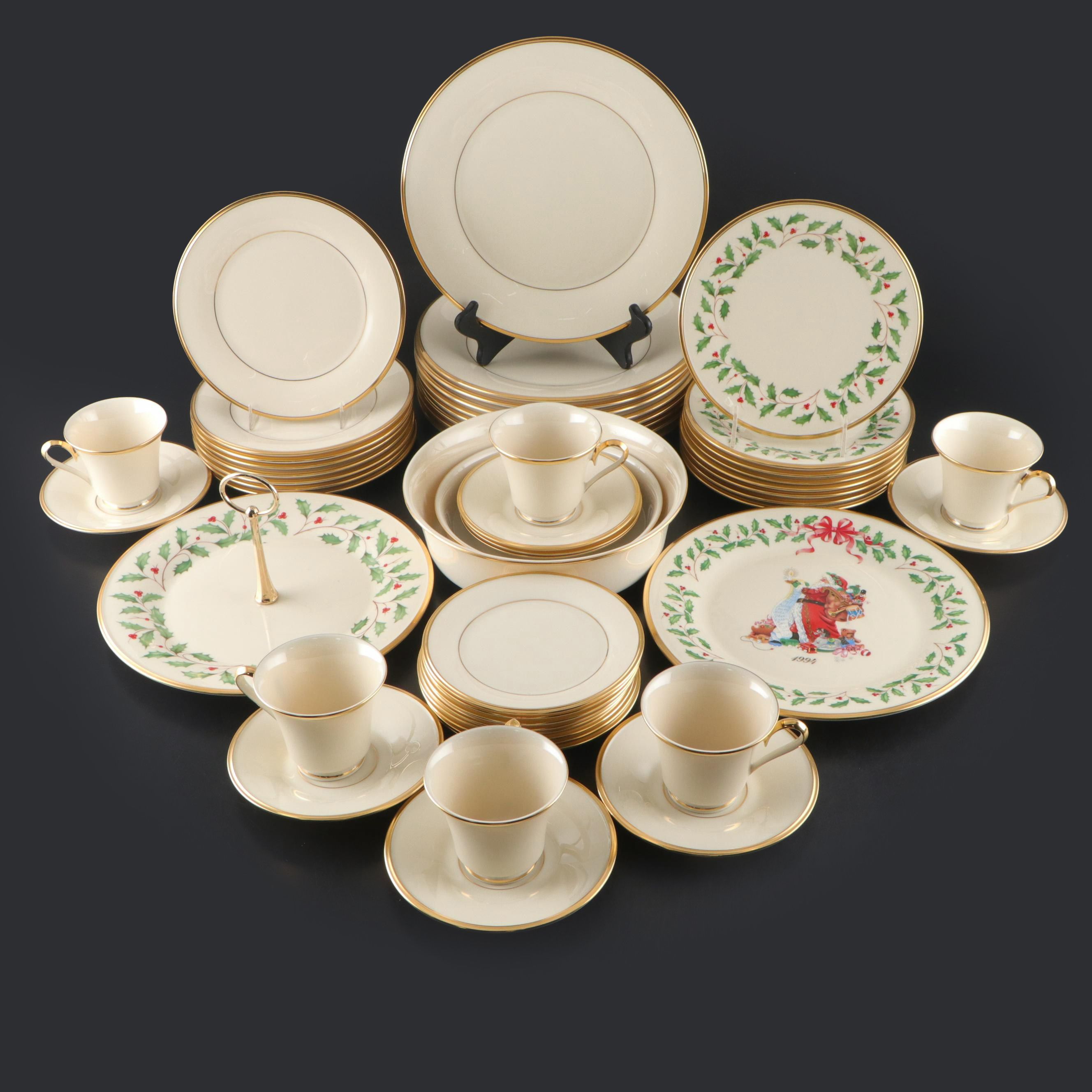 Lenox "Holiday" Porcelain Dessert Tray and Salad Plates with More