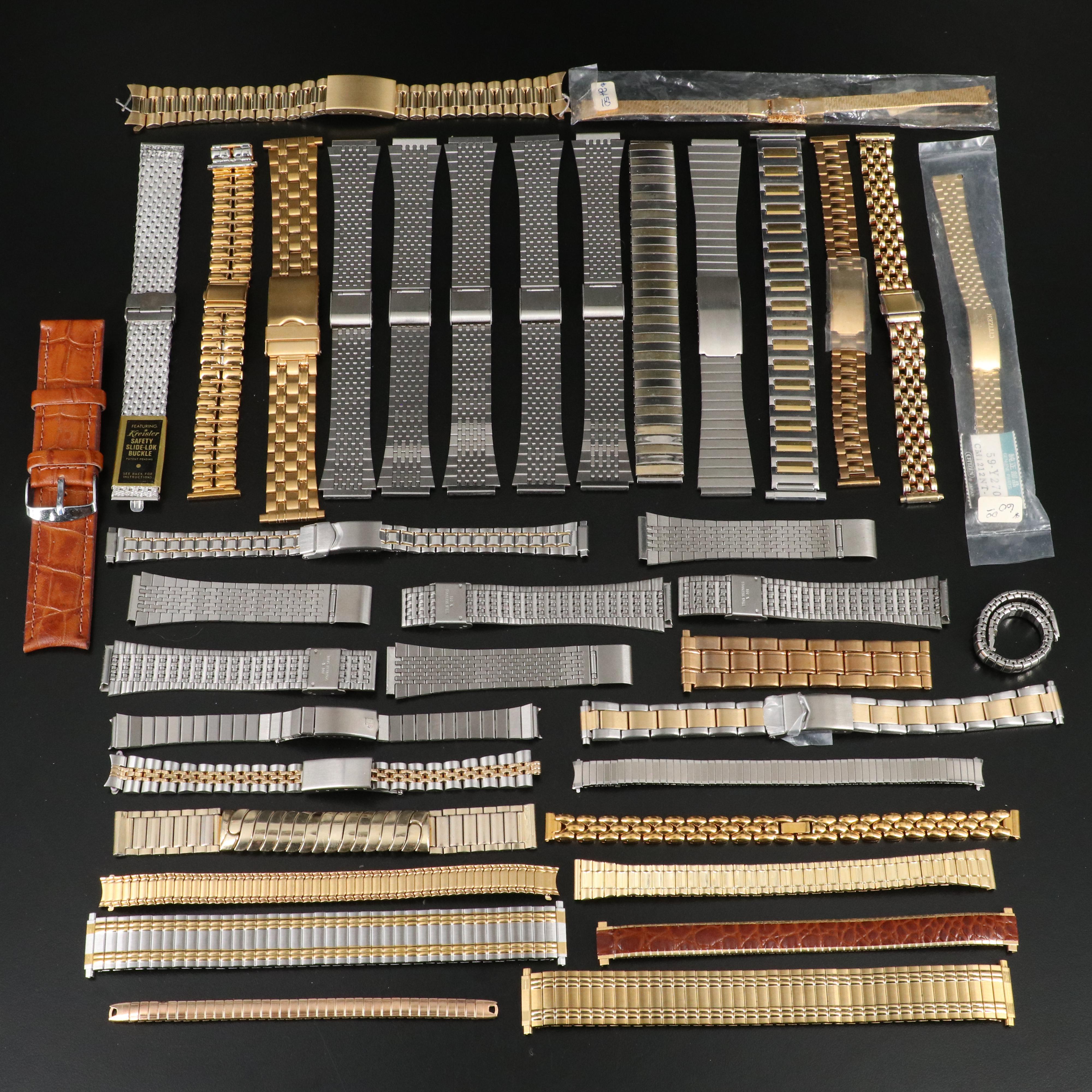 Collection of Watch Bands Featuring Kreisler, Seiko and Citizen