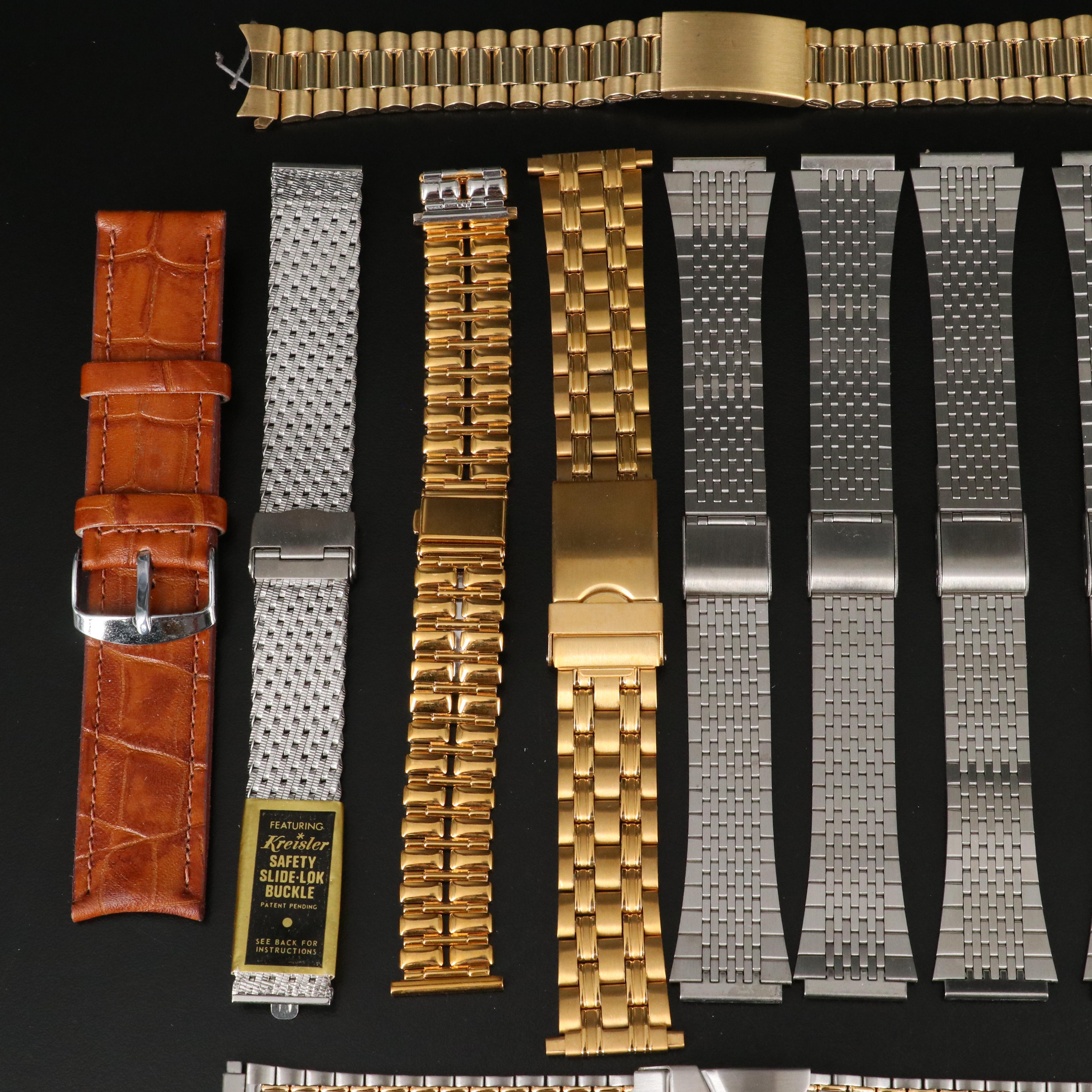 Collection of Watch Bands Featuring Kreisler, Seiko and Citizen