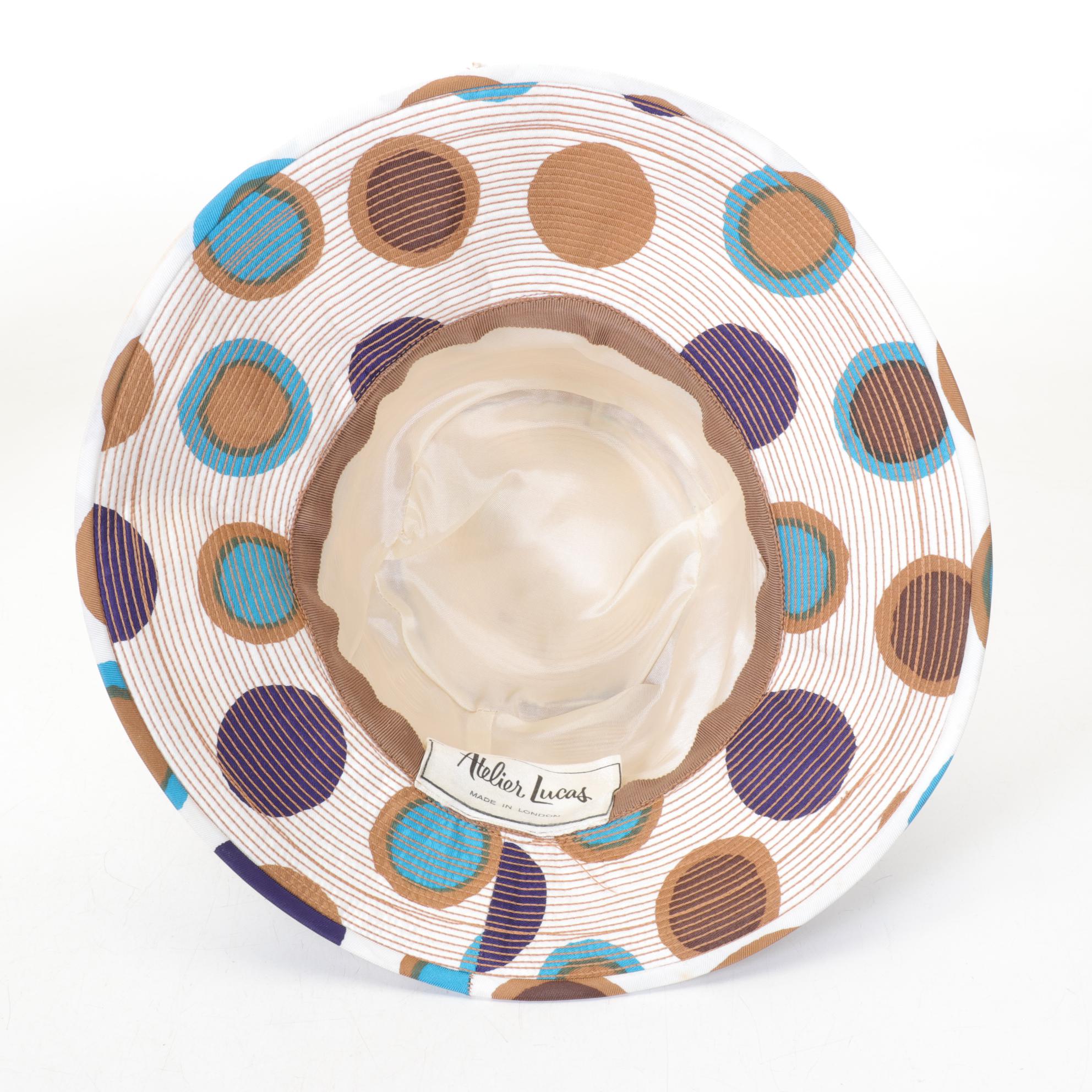 London Made Atelier Lucas Hat, Cream Beaded Purse, Polka Dot Beret, and Knit Hat