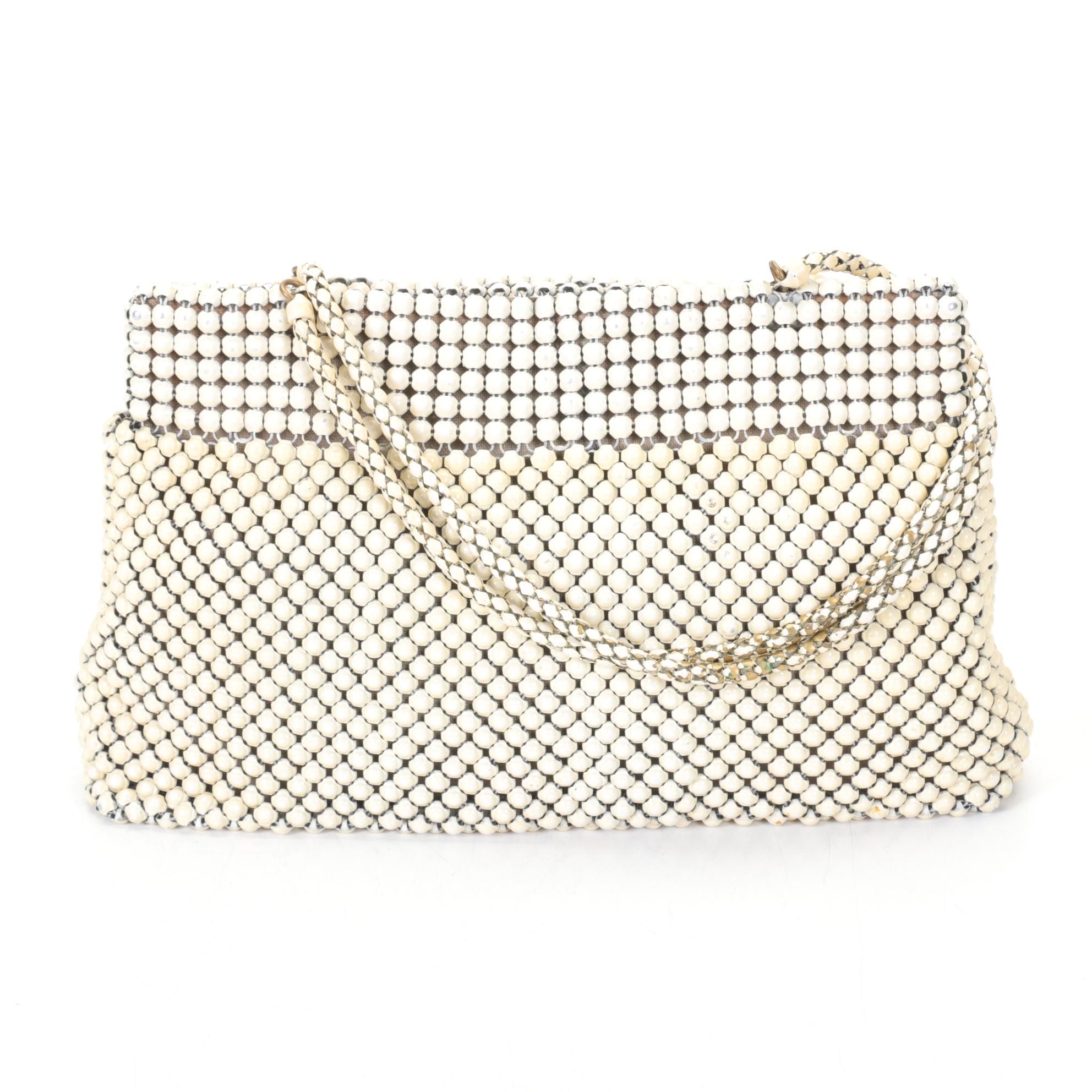 London Made Atelier Lucas Hat, Cream Beaded Purse, Polka Dot Beret, and Knit Hat