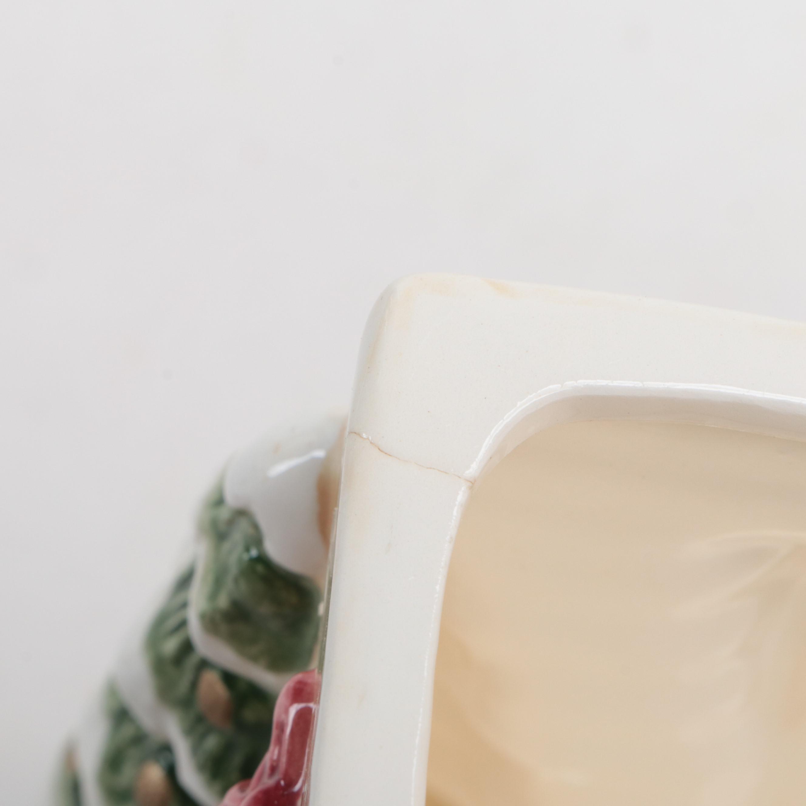 Fitz and Floyd Ceramic Christmas Cottage Cookie Jar, 1990