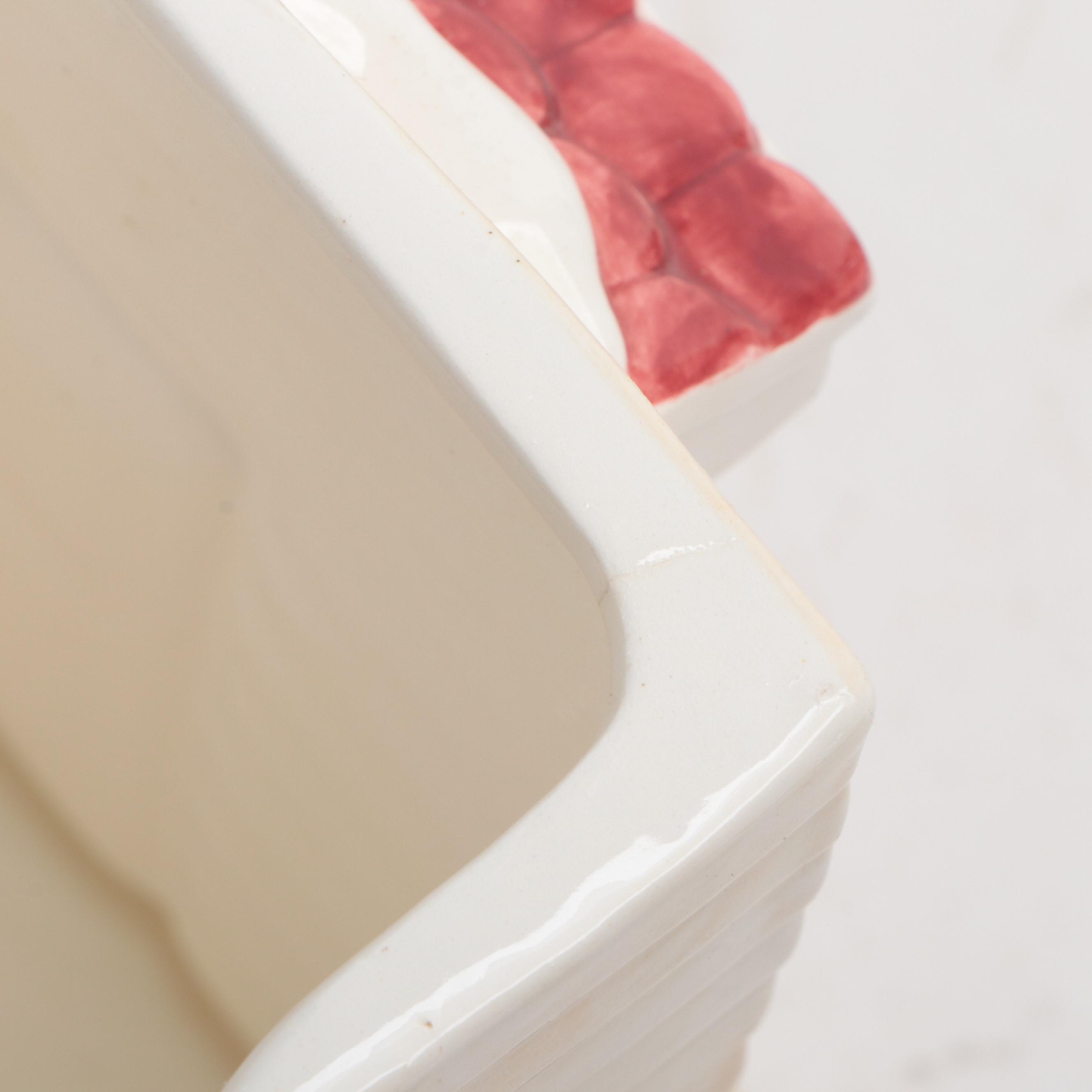 Fitz and Floyd Ceramic Christmas Cottage Cookie Jar, 1990