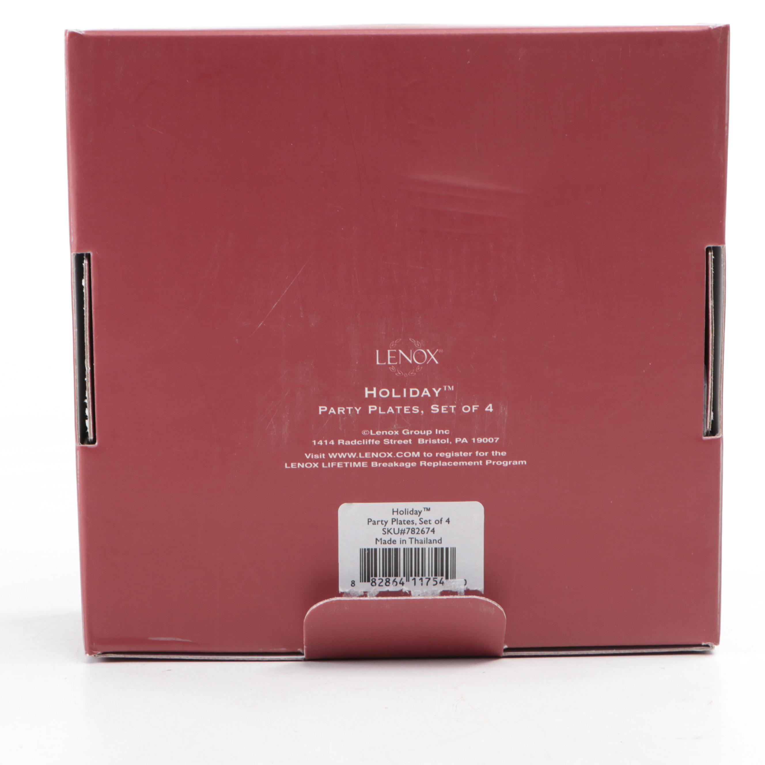 Lenox Enameled Holly Leaf Christmas Napkin Rings and Party Plates