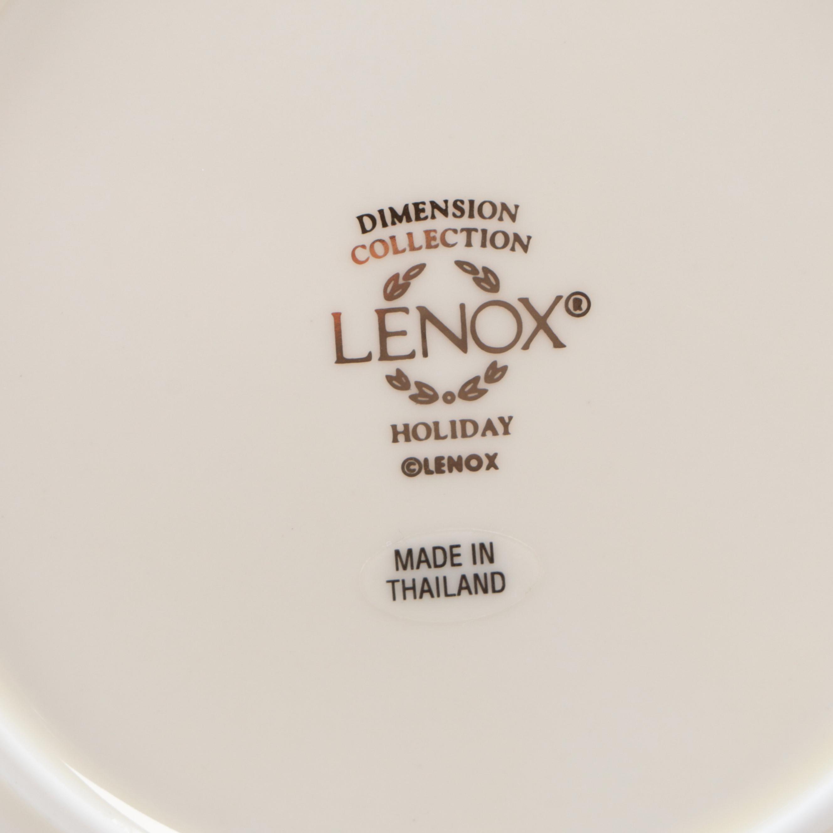 Lenox Enameled Holly Leaf Christmas Napkin Rings and Party Plates