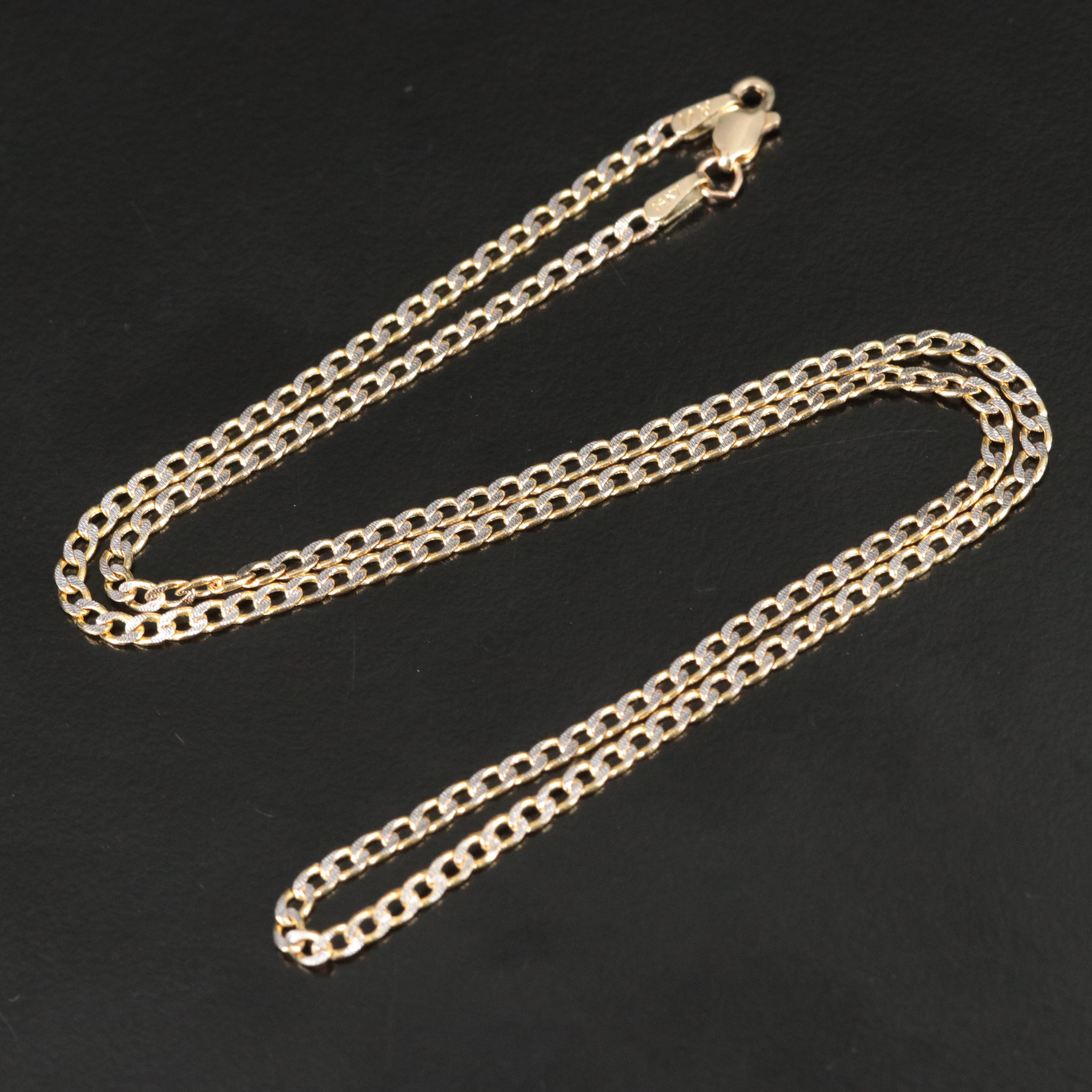14K Two-Tone Curb Chain Necklace