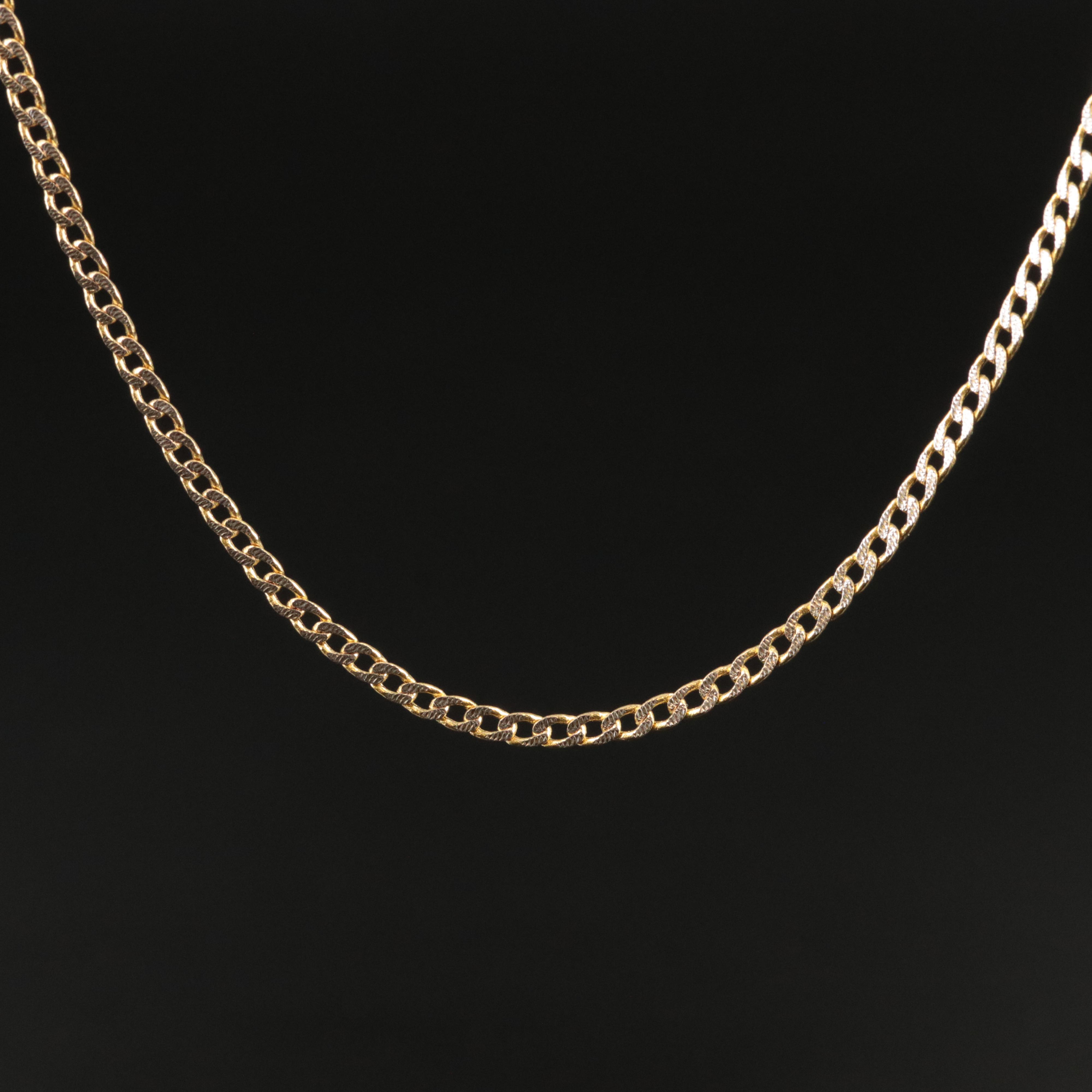 14K Two-Tone Curb Chain Necklace