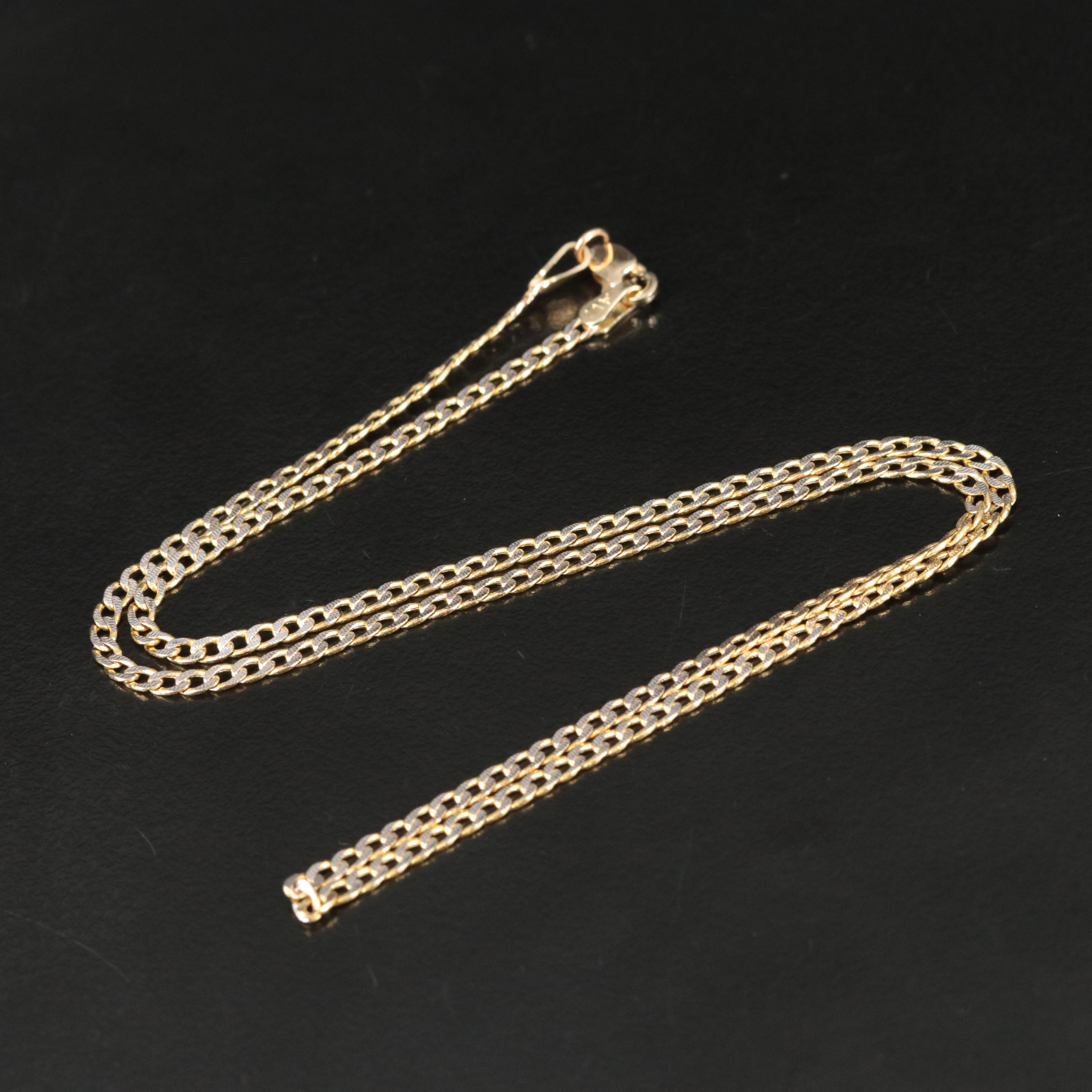 14K Two-Tone Curb Chain Necklace