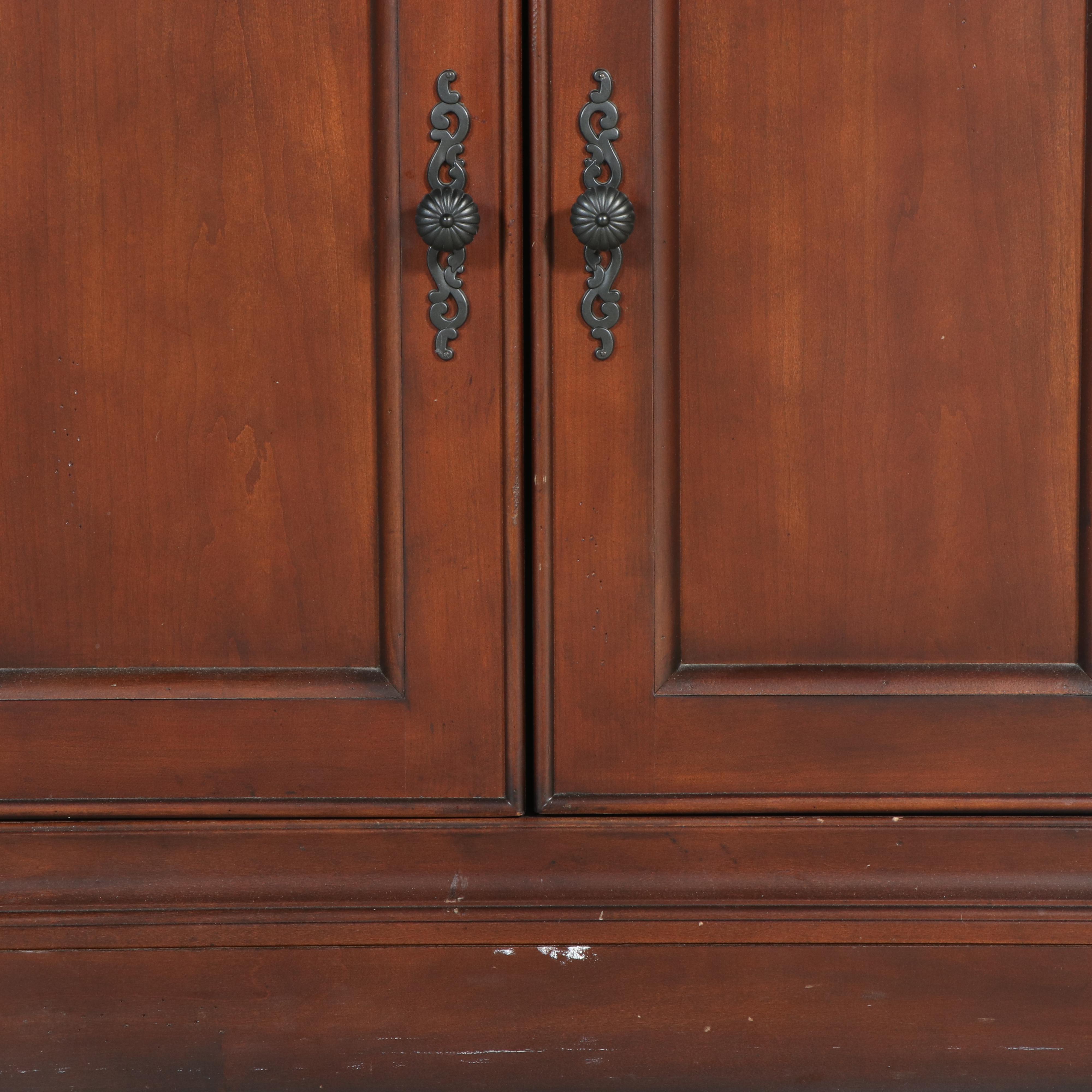 Shaker Style Walnut Finish Bookcase and Cabinet
