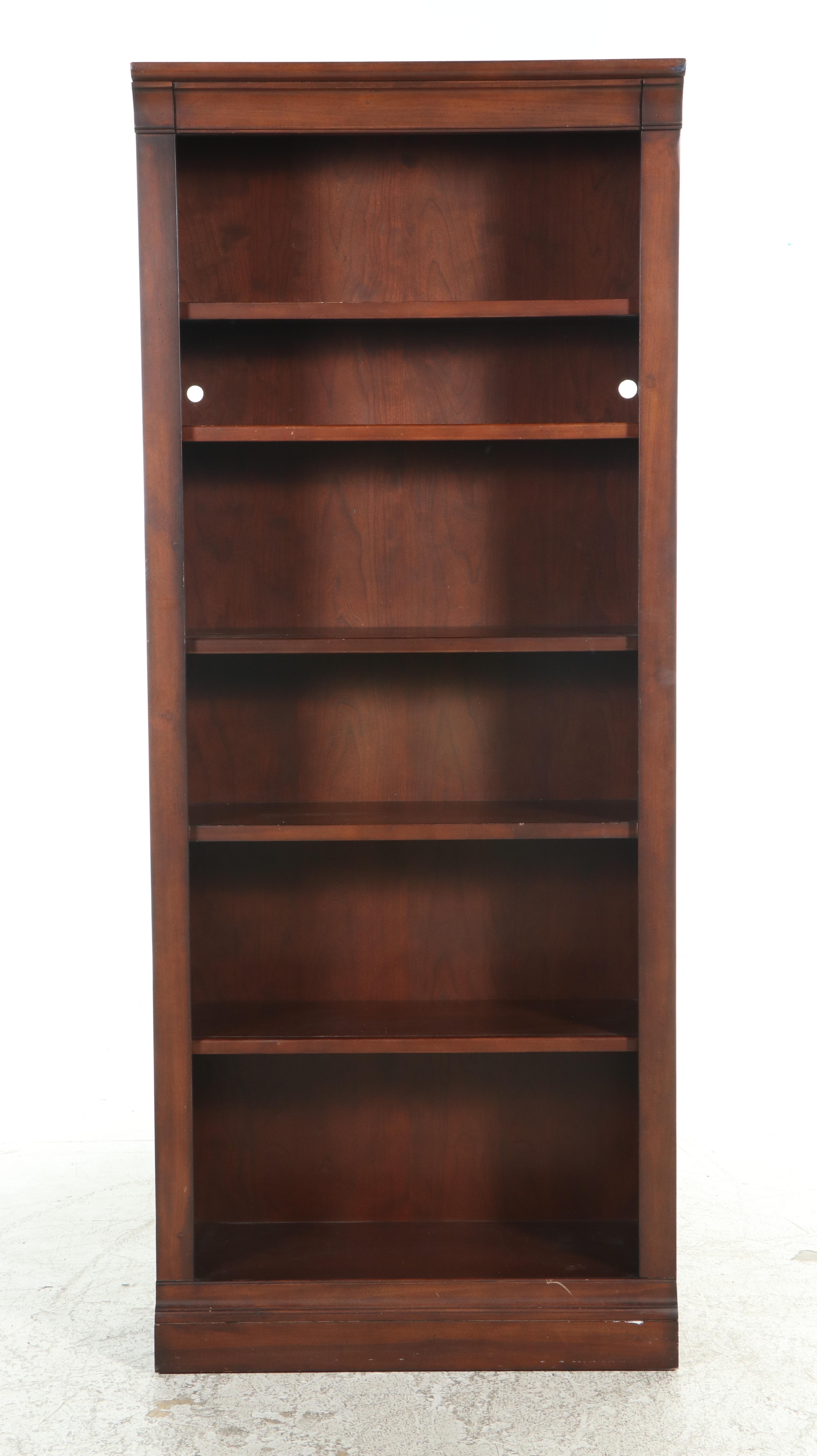 Shaker Style Walnut Finish Bookcase and Cabinet