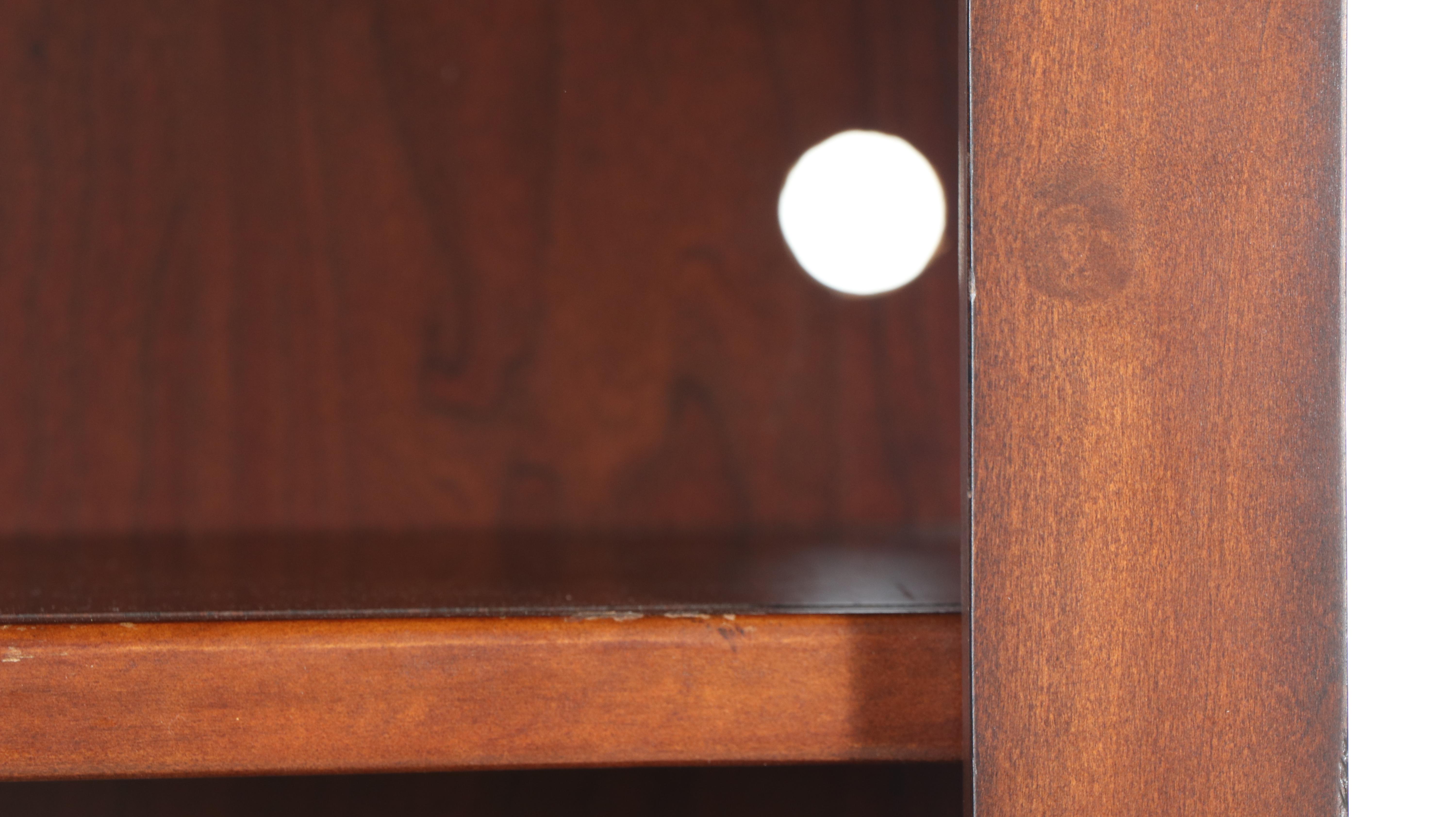 Shaker Style Walnut Finish Bookcase and Cabinet
