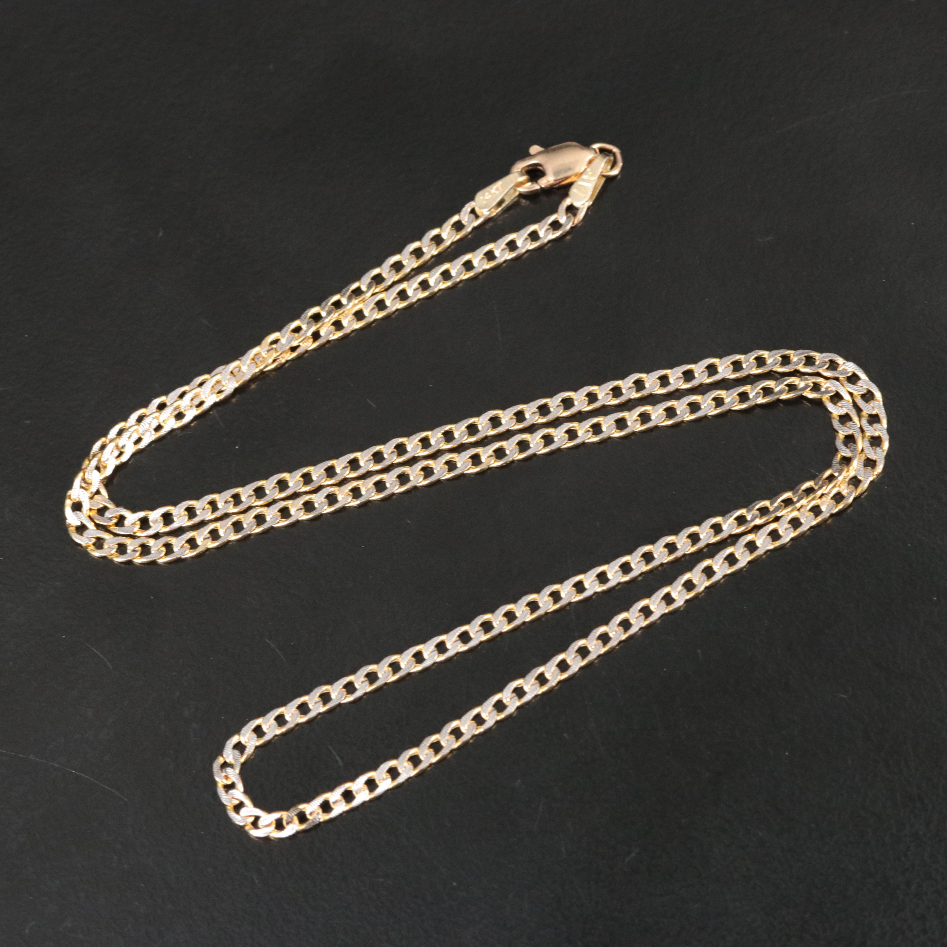 14K Two-Tone Curb Chain Necklace
