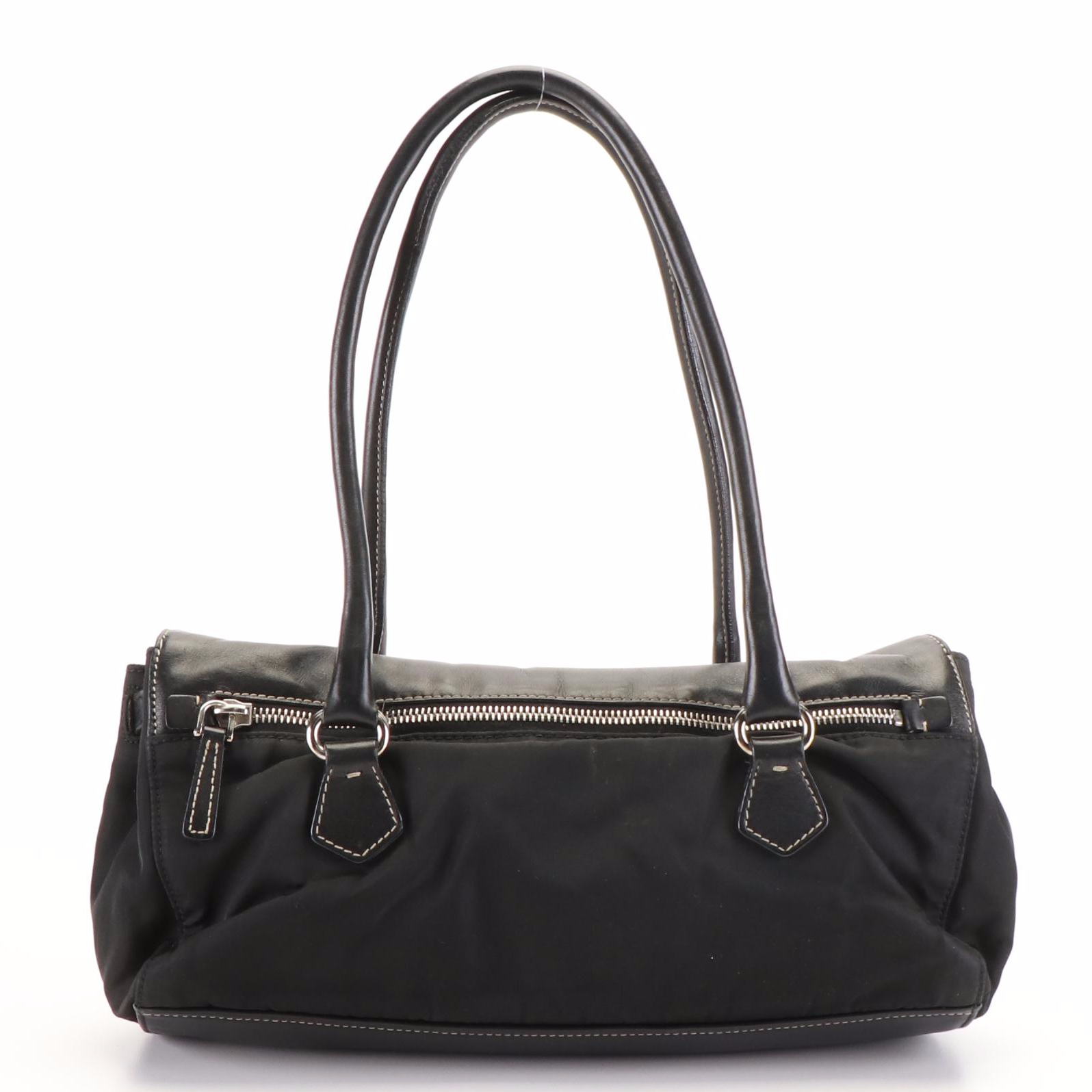 Prada Tessuto Black Nylon and Leather Easy Shoulder Bag