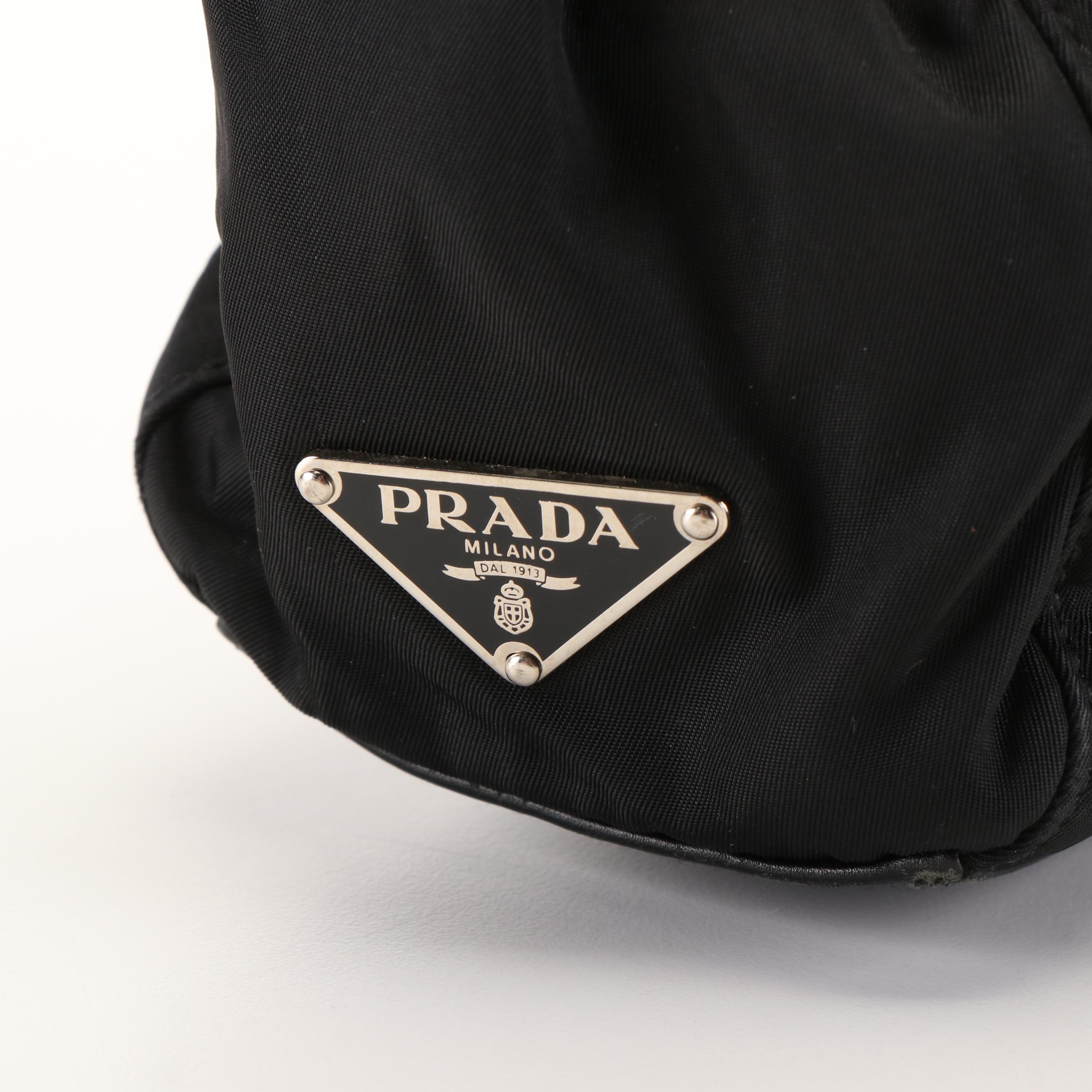 Prada Tessuto Black Nylon and Leather Easy Shoulder Bag