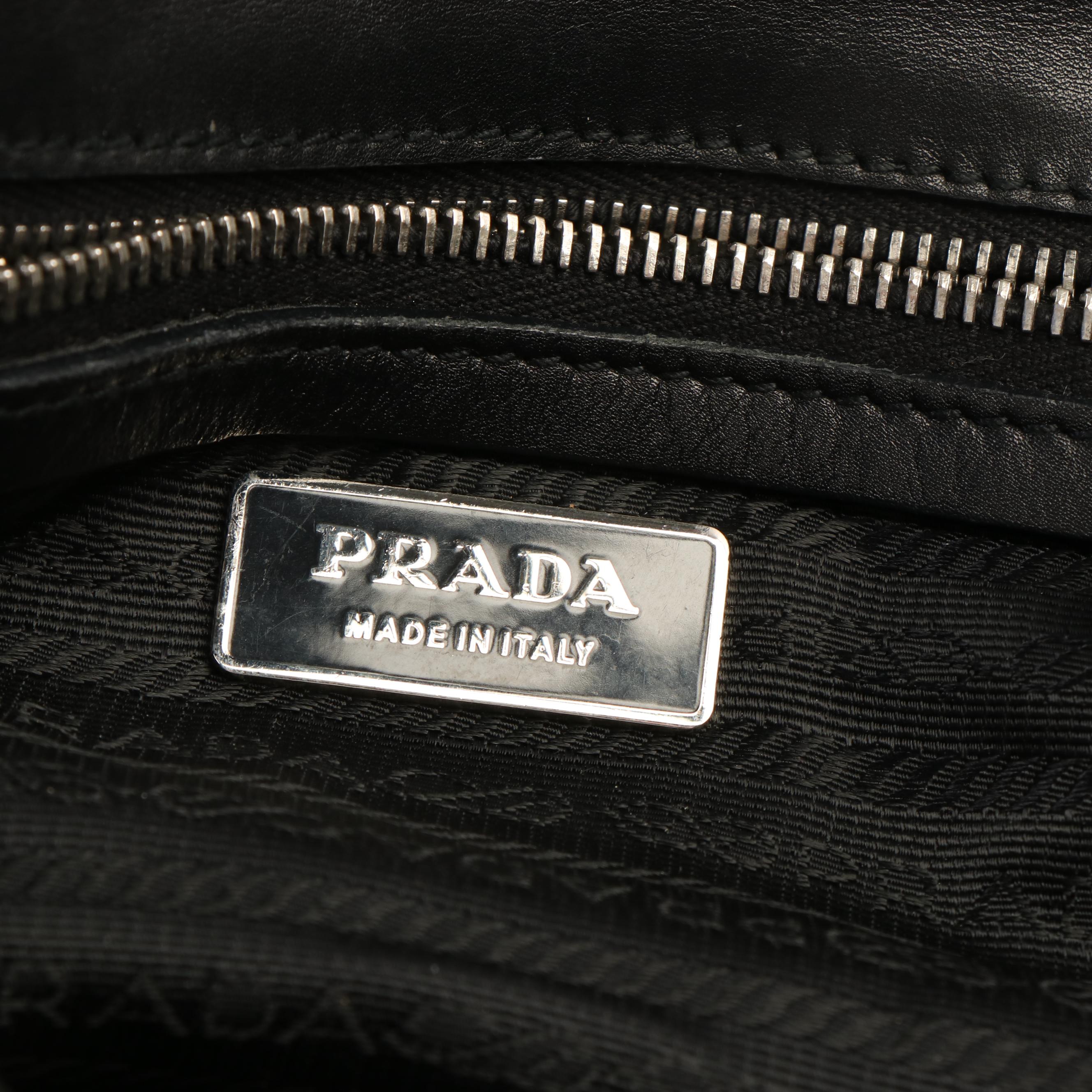 Prada Tessuto Black Nylon and Leather Easy Shoulder Bag