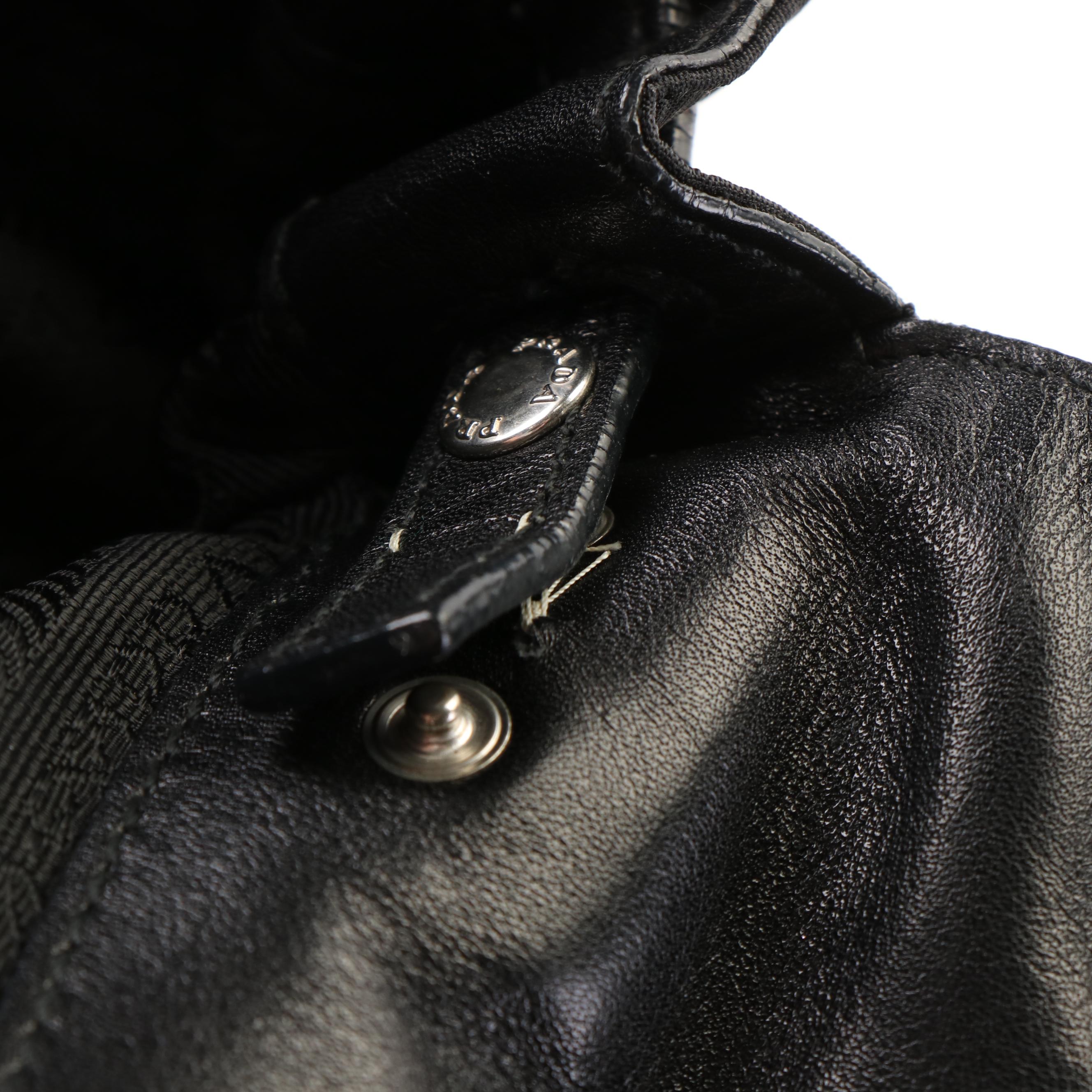 Prada Tessuto Black Nylon and Leather Easy Shoulder Bag