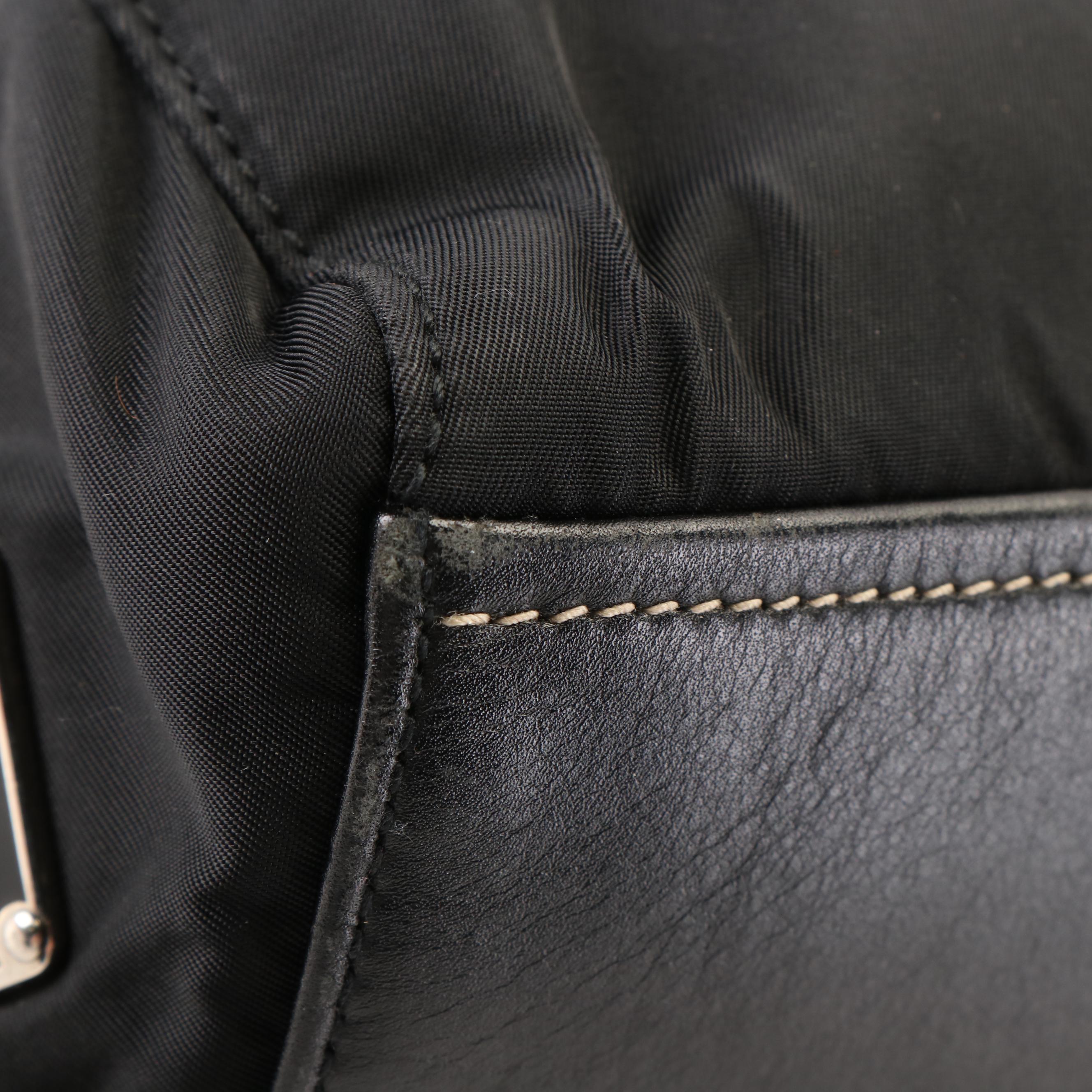 Prada Tessuto Black Nylon and Leather Easy Shoulder Bag