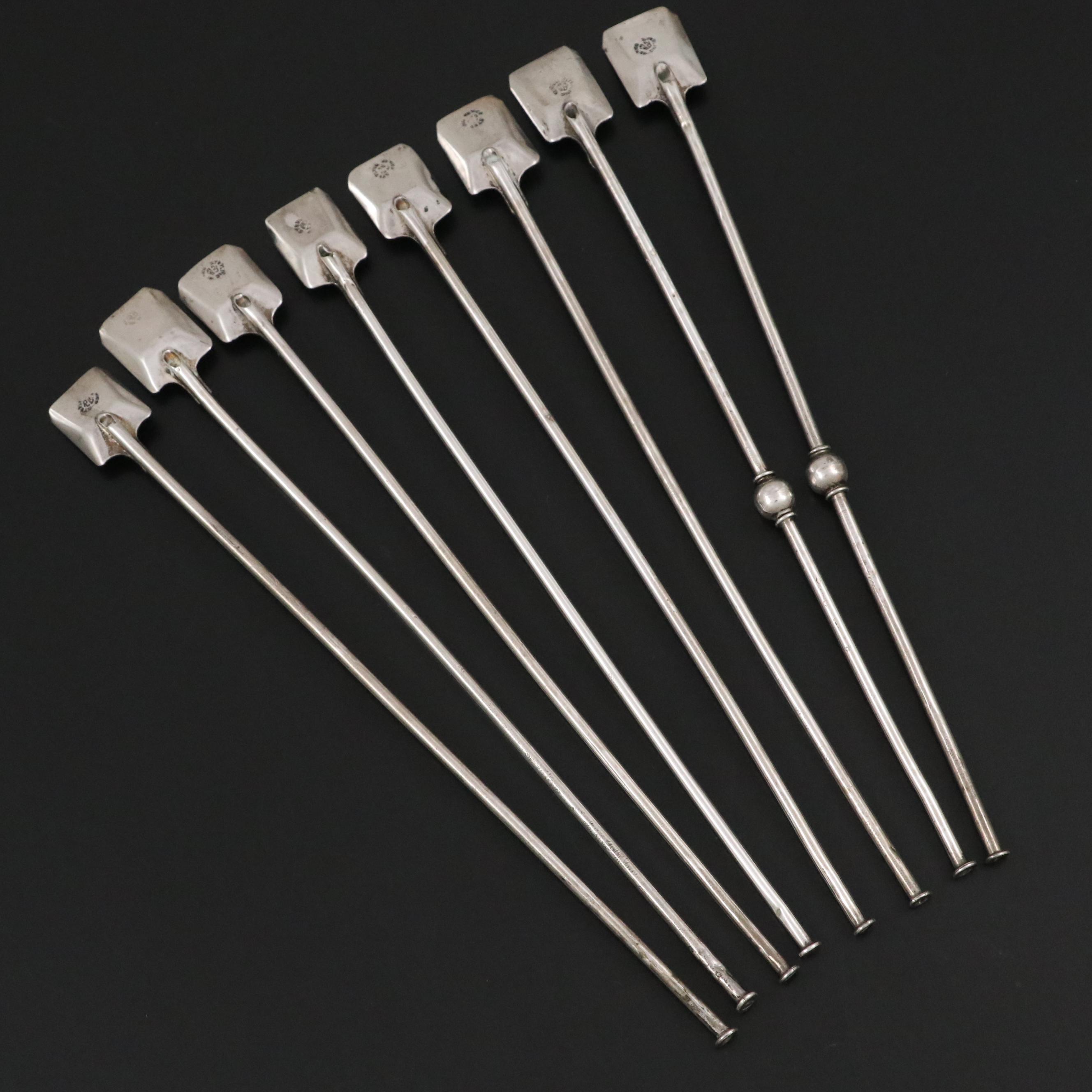 Mexican Sterling Silver Shovel-Form Stirrer Straws